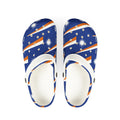 Printed EVA Foam Clogs — Blue Orange Starburst Pattern