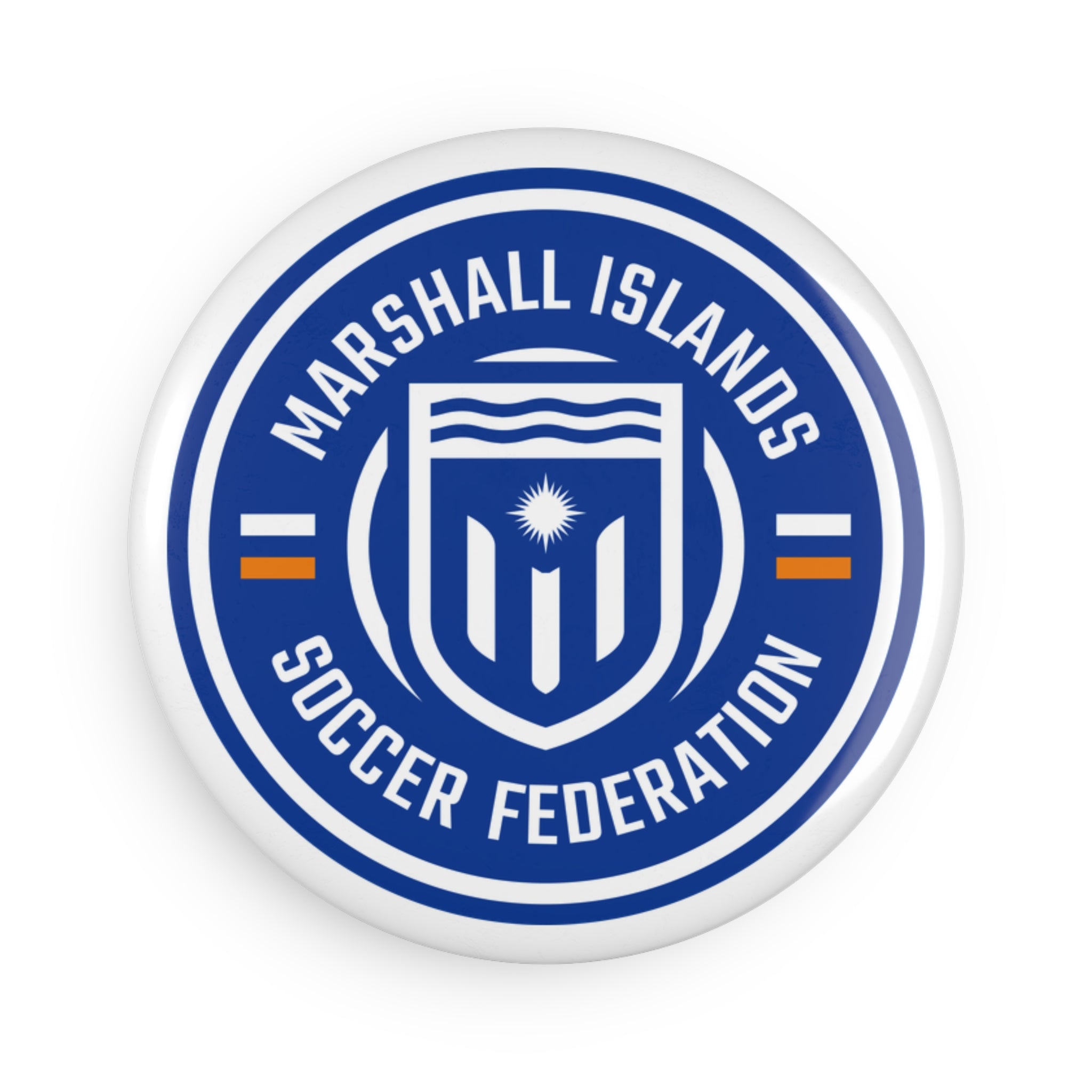 Marshall Islands Soccer Federation Round Button Magnet – Team Crest Refrigerator Magnet