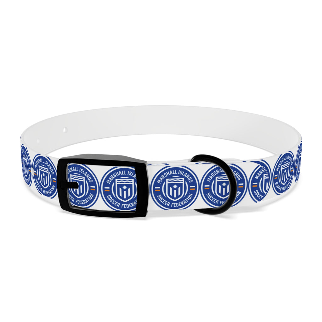 Marshall Islands Soccer Federation Dog Collar — Blue Emblem Pet Collar