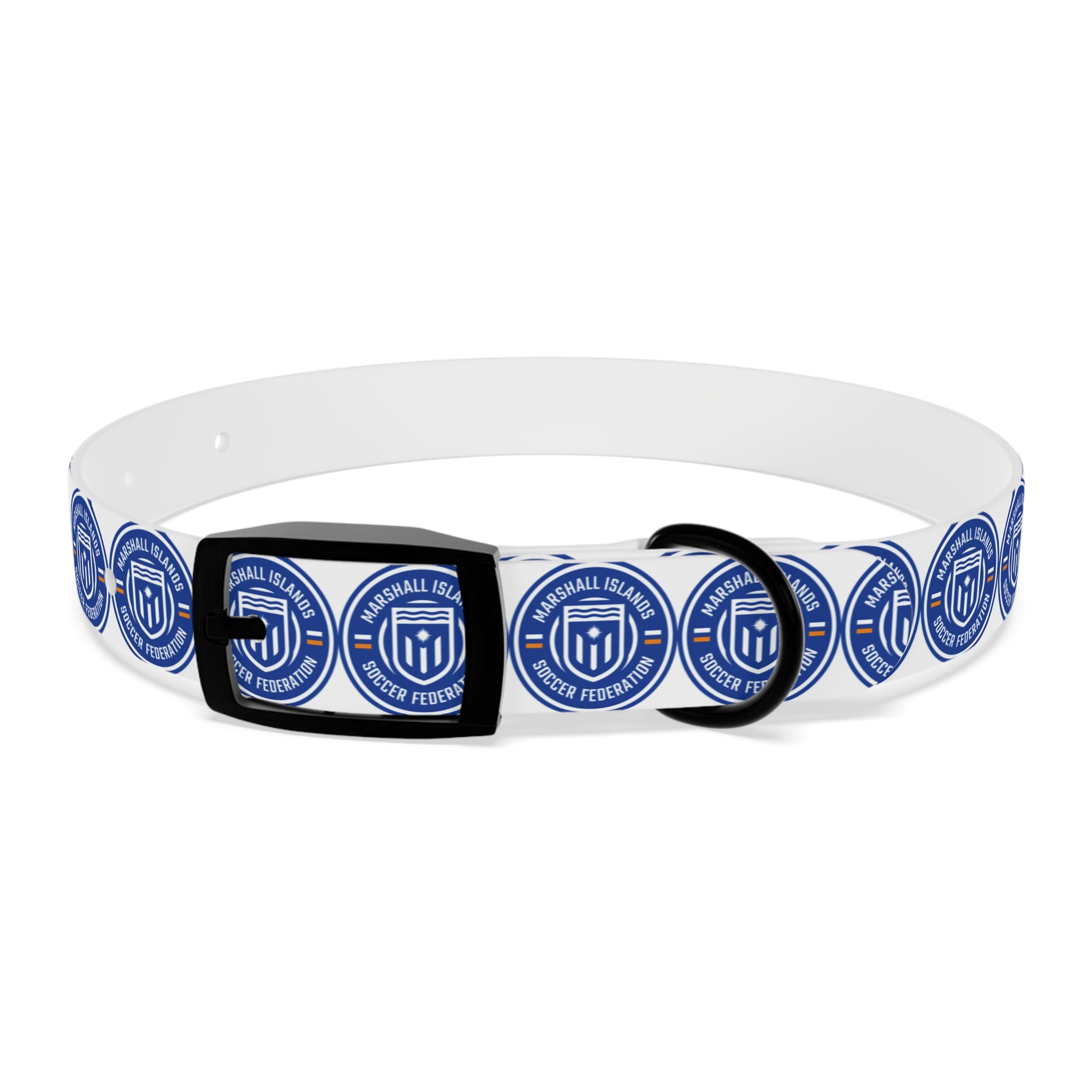 Marshall Islands Soccer Federation Dog Collar — Blue Emblem Pet Collar