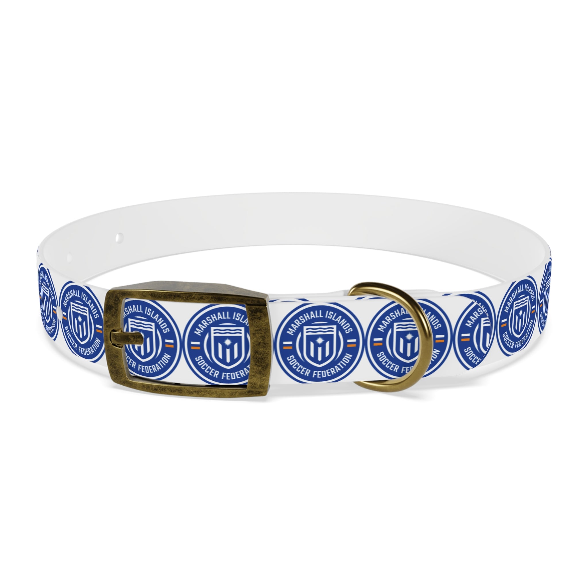 Marshall Islands Soccer Federation Dog Collar — Blue Emblem Pet Collar