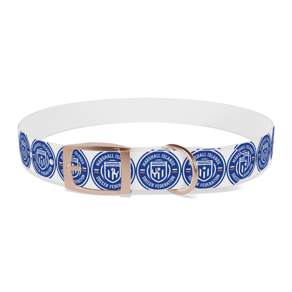 Marshall Islands Soccer Federation Dog Collar — Blue Emblem Pet Collar