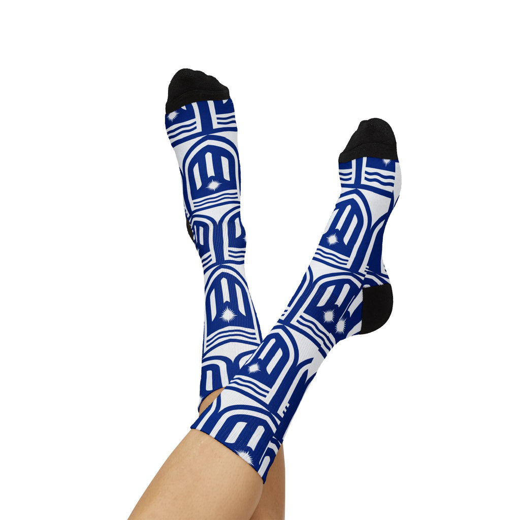 MISF Blue Geometric Shield Sublimation Socks