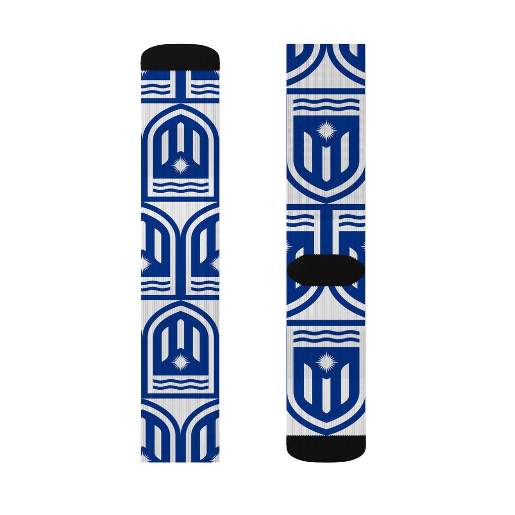MISF Blue Geometric Shield Sublimation Socks