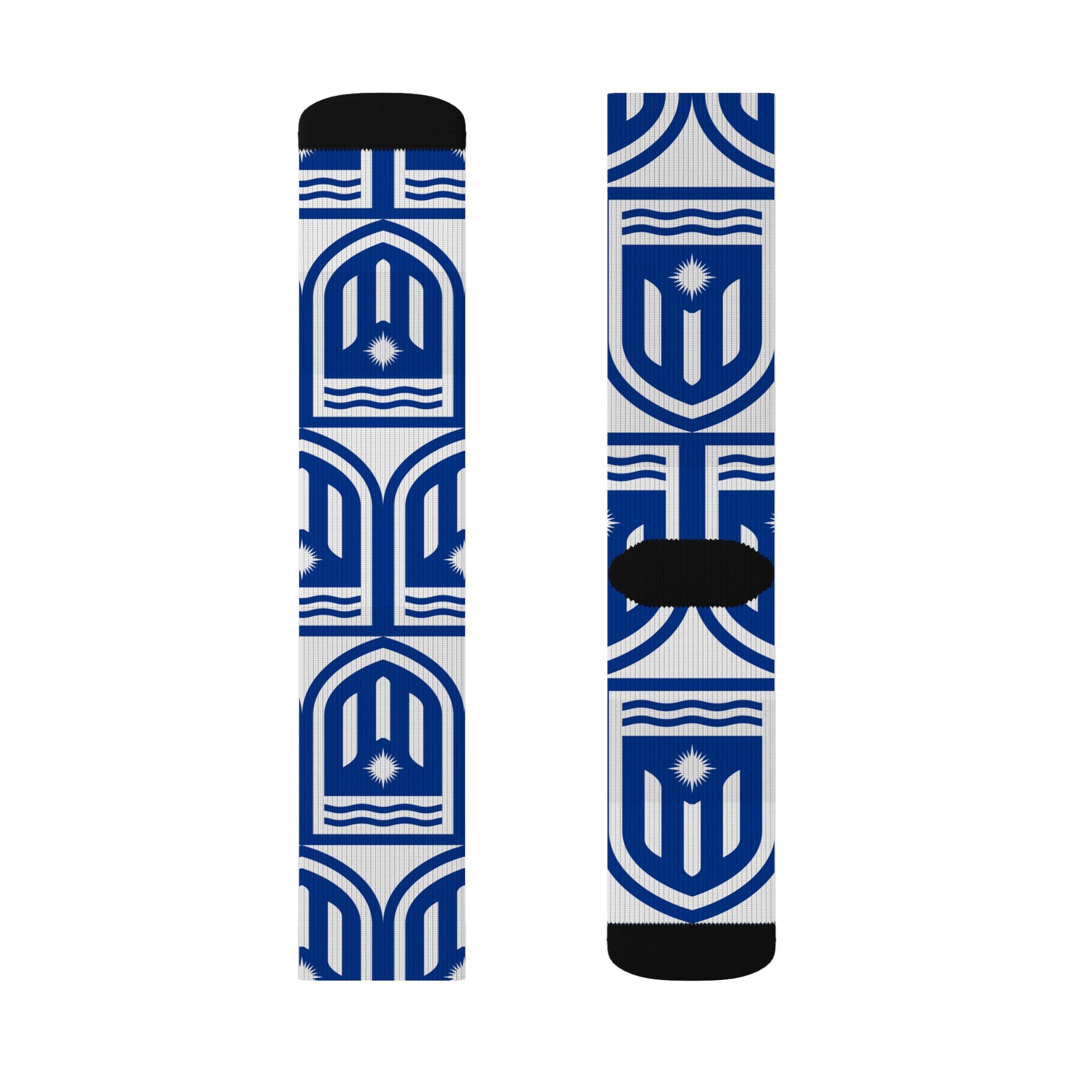 MISF Blue Geometric Shield Sublimation Socks