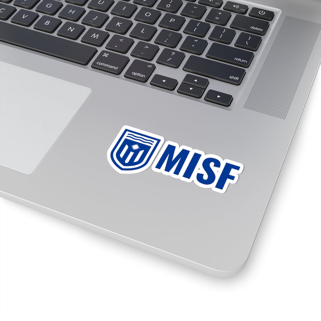 MISF Logo Sticker — Blue Shield Laptop Decal (Kiss-Cut)