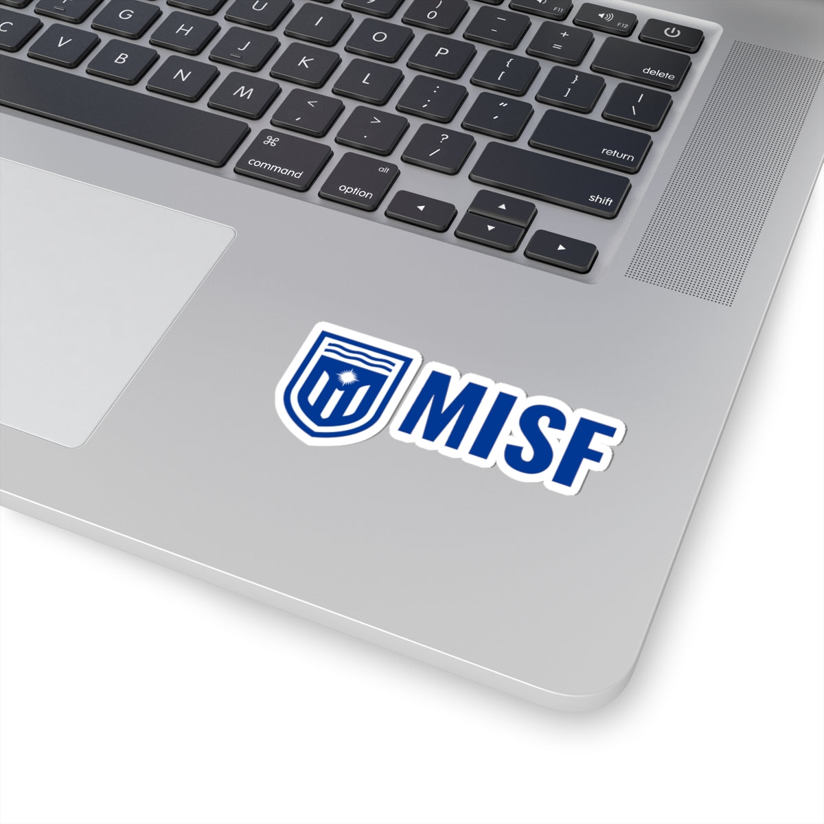 MISF Logo Sticker — Blue Shield Laptop Decal (Kiss-Cut)