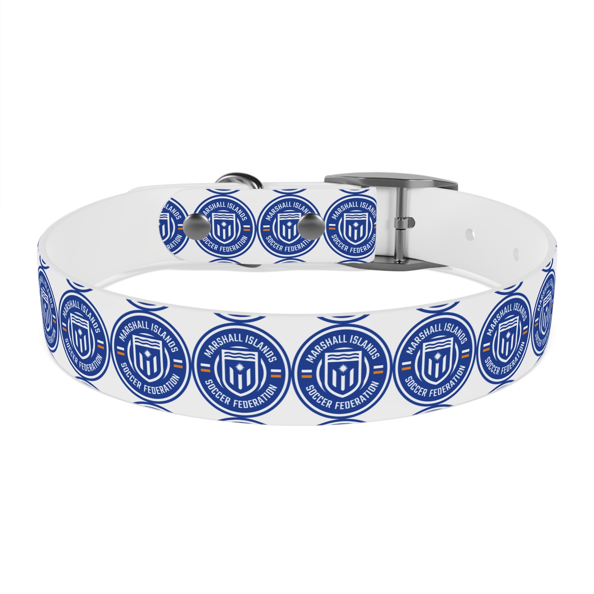 Marshall Islands Soccer Federation Dog Collar — Blue Emblem Pet Collar