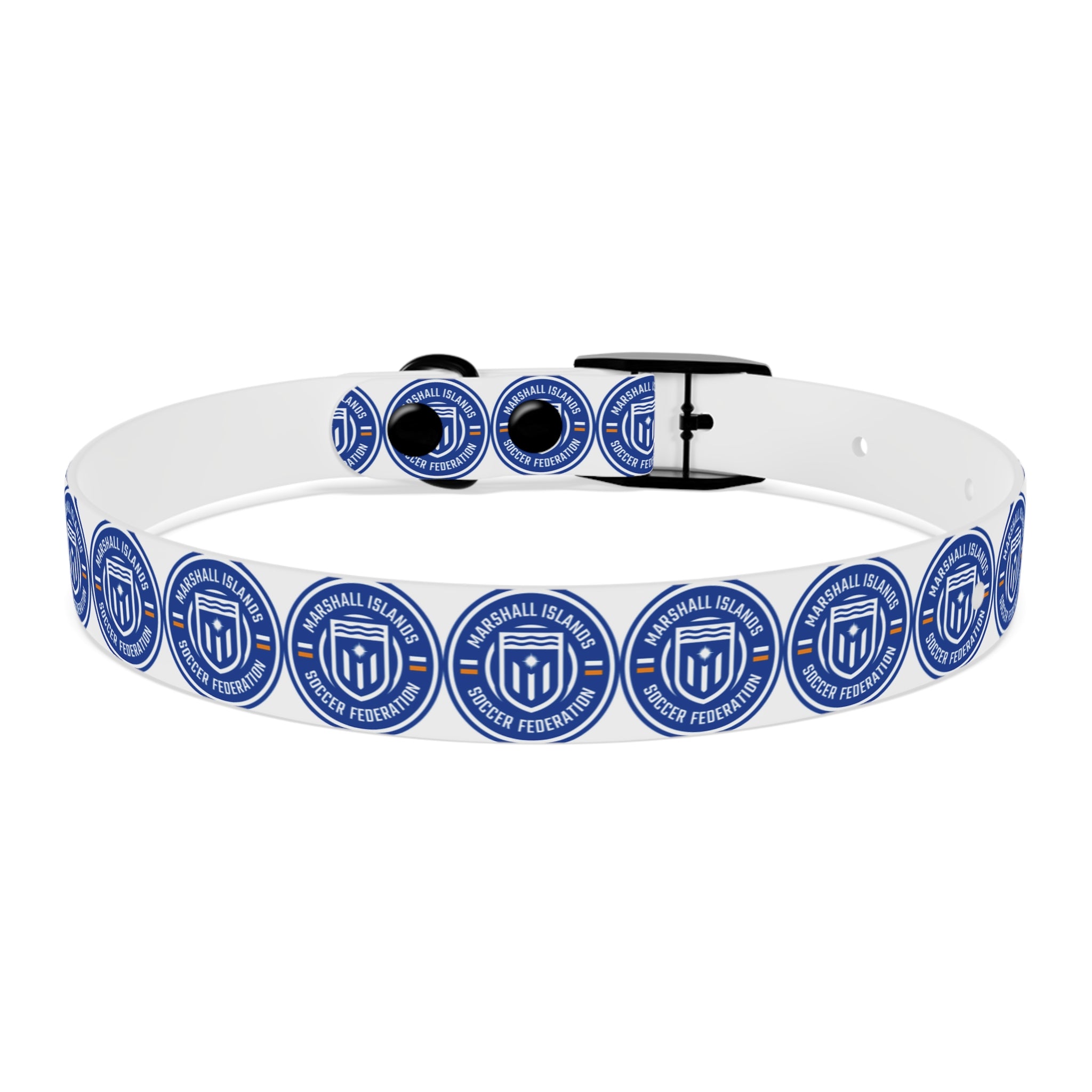 Marshall Islands Soccer Federation Dog Collar — Blue Emblem Pet Collar