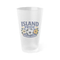 Frosted Pint Glass – "Island Pride" MISF Floral 16oz Beer & Beverage Glass