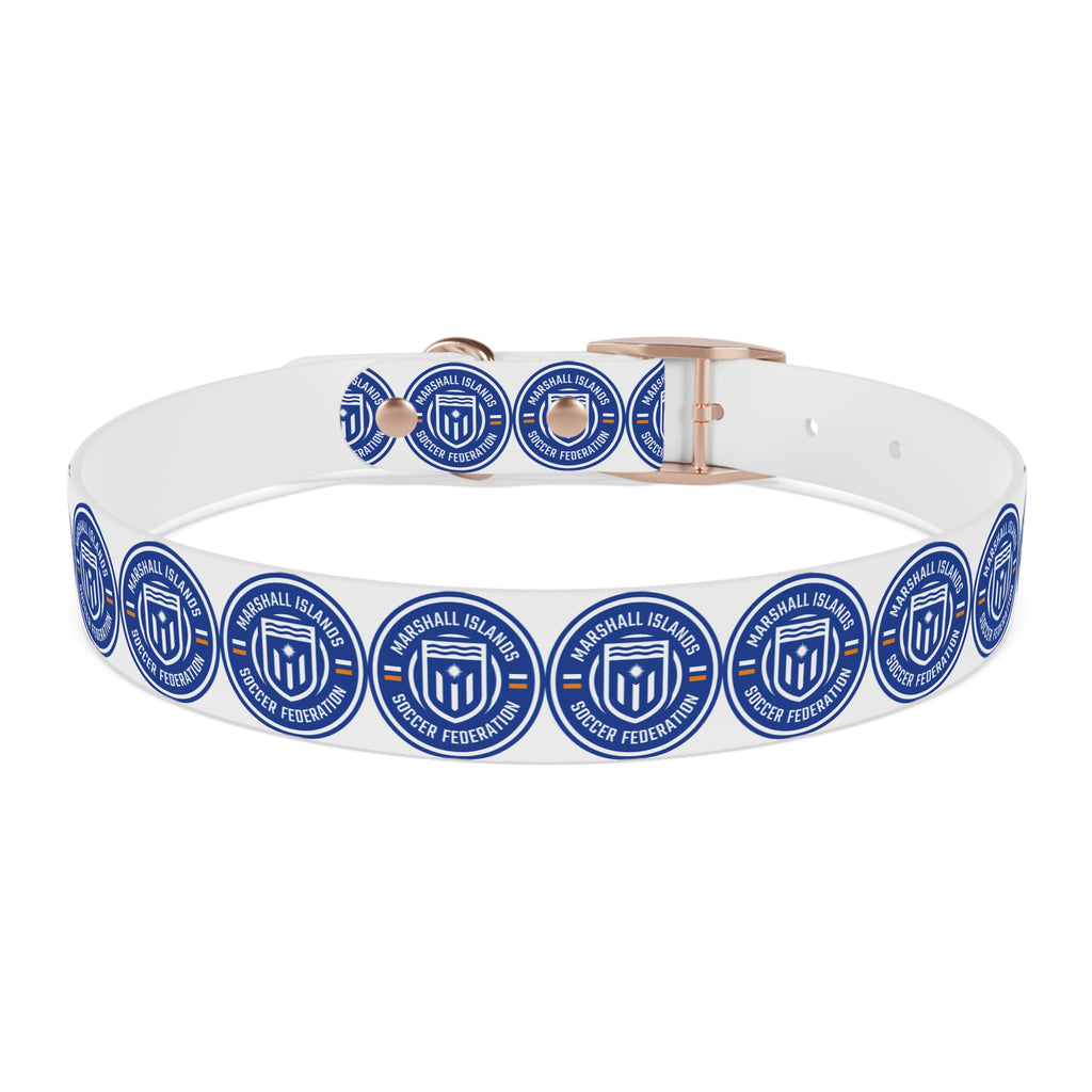 Marshall Islands Soccer Federation Dog Collar — Blue Emblem Pet Collar