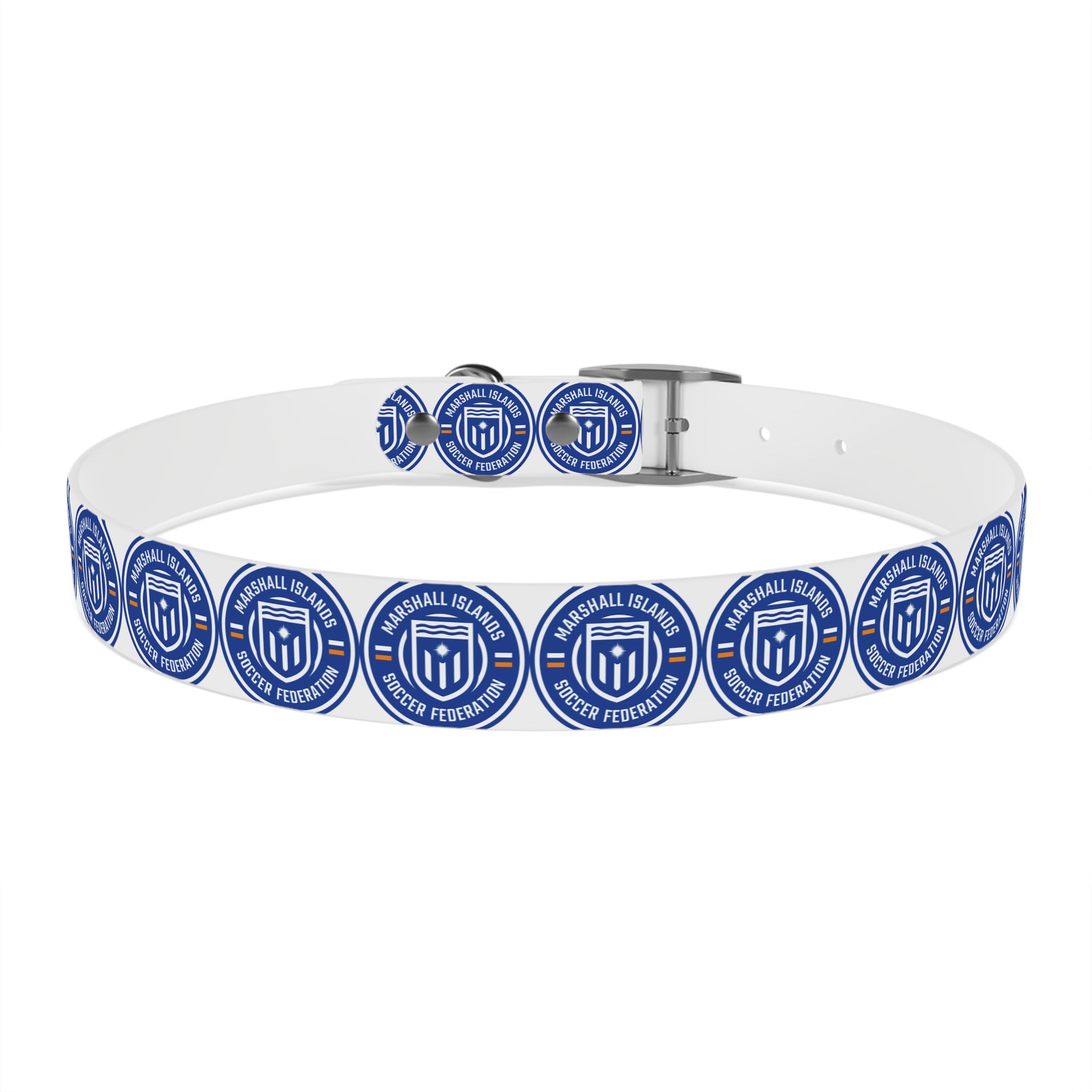 Marshall Islands Soccer Federation Dog Collar — Blue Emblem Pet Collar