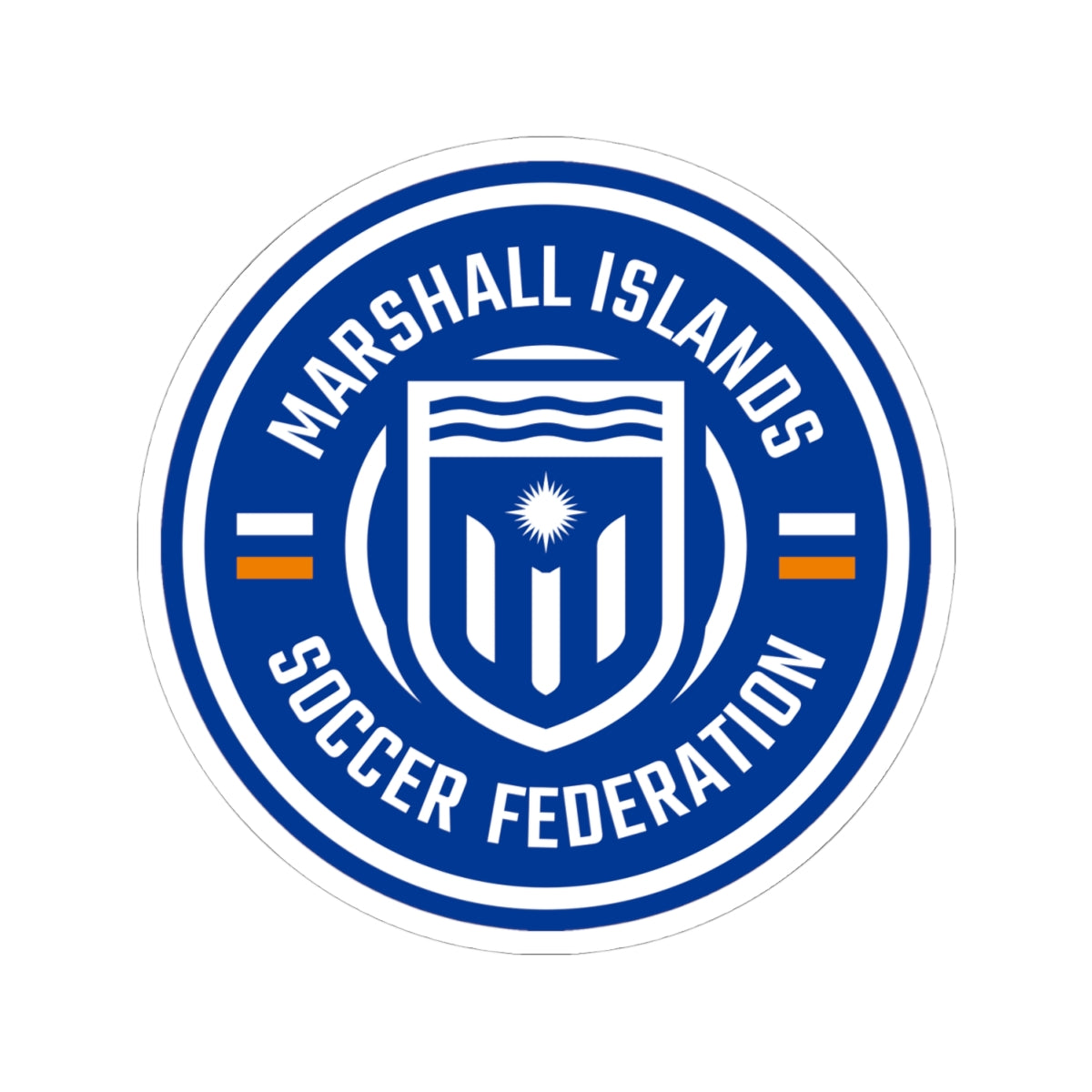 Marshall Islands Soccer Federation Sticker — Round Kiss-Cut Decal