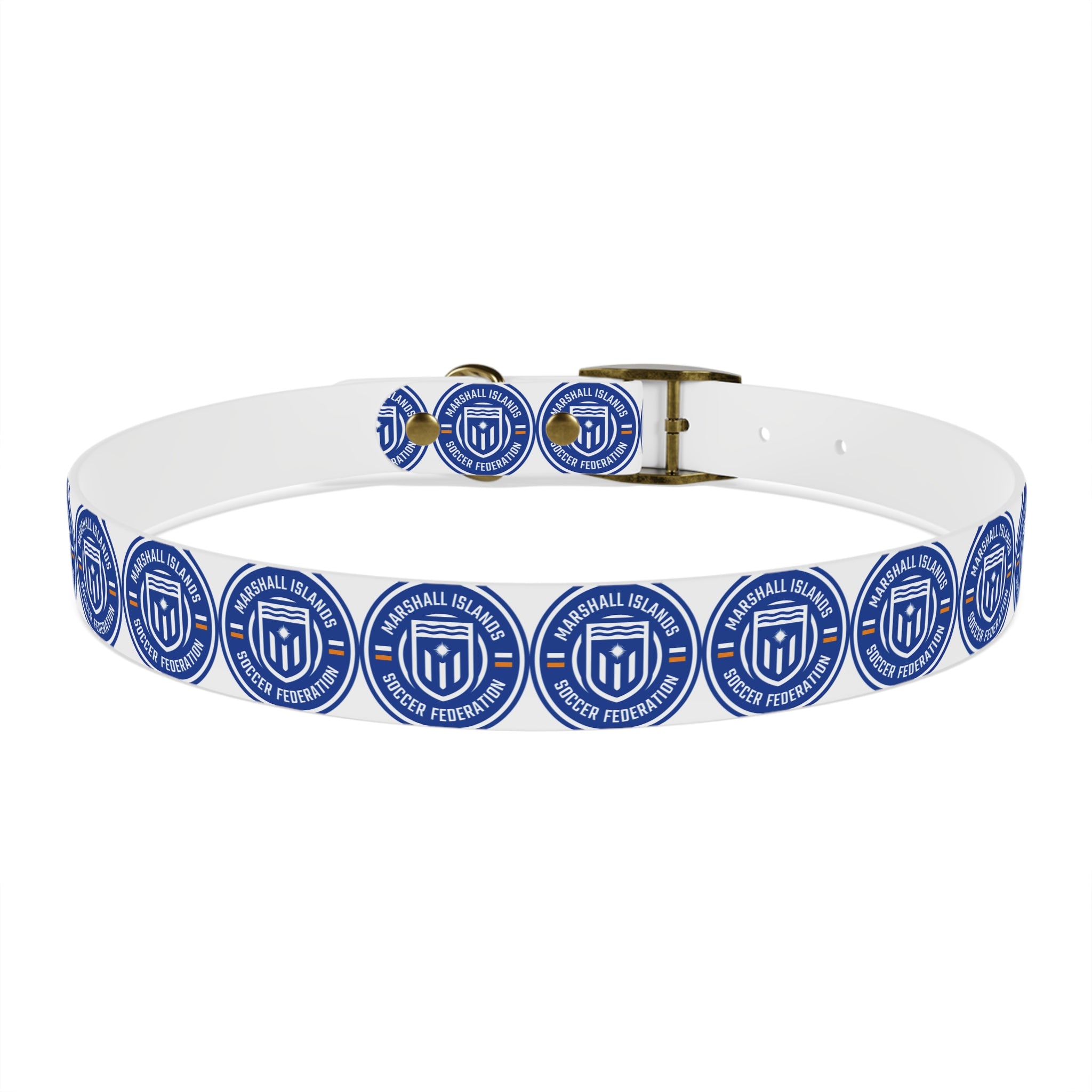Marshall Islands Soccer Federation Dog Collar — Blue Emblem Pet Collar