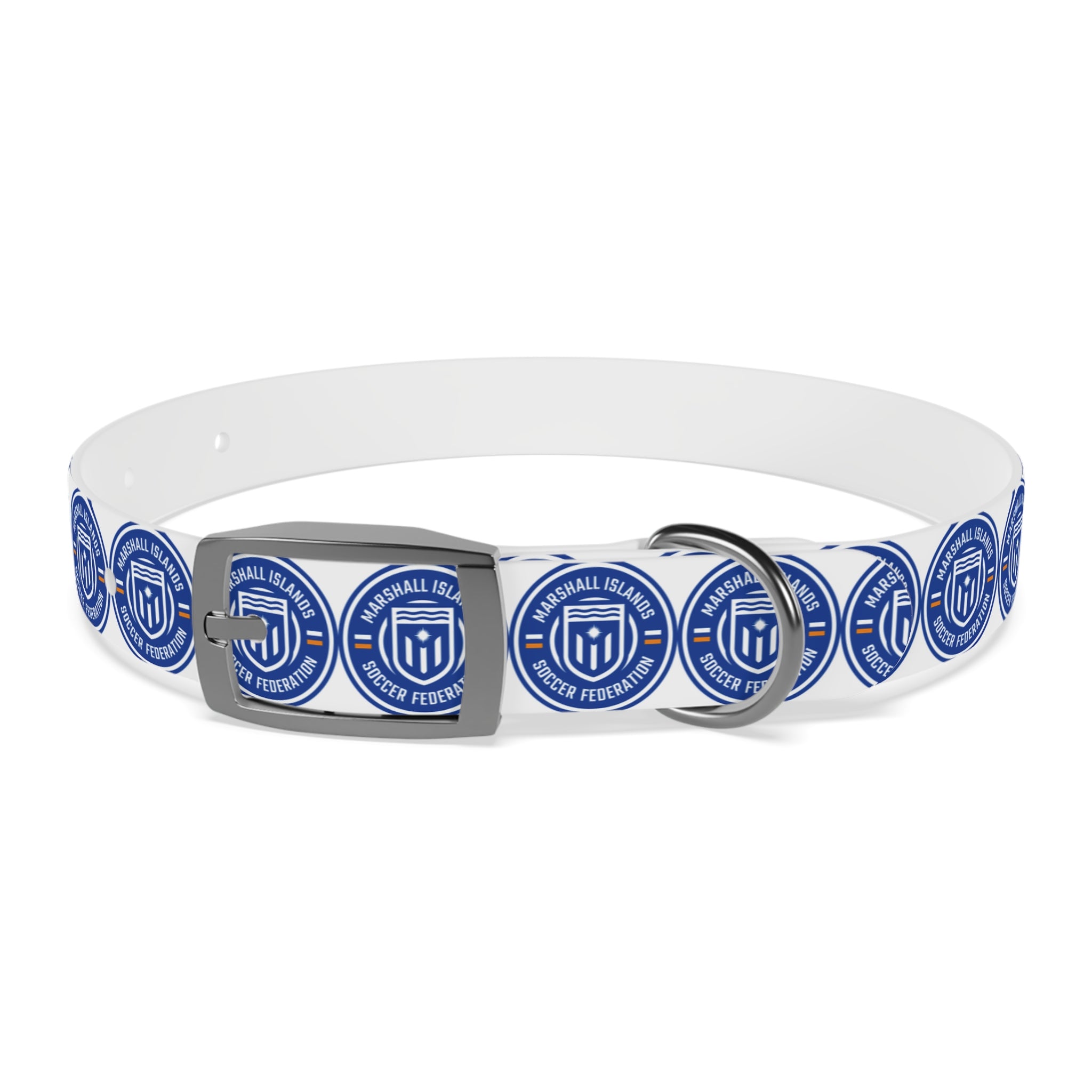 Marshall Islands Soccer Federation Dog Collar — Blue Emblem Pet Collar