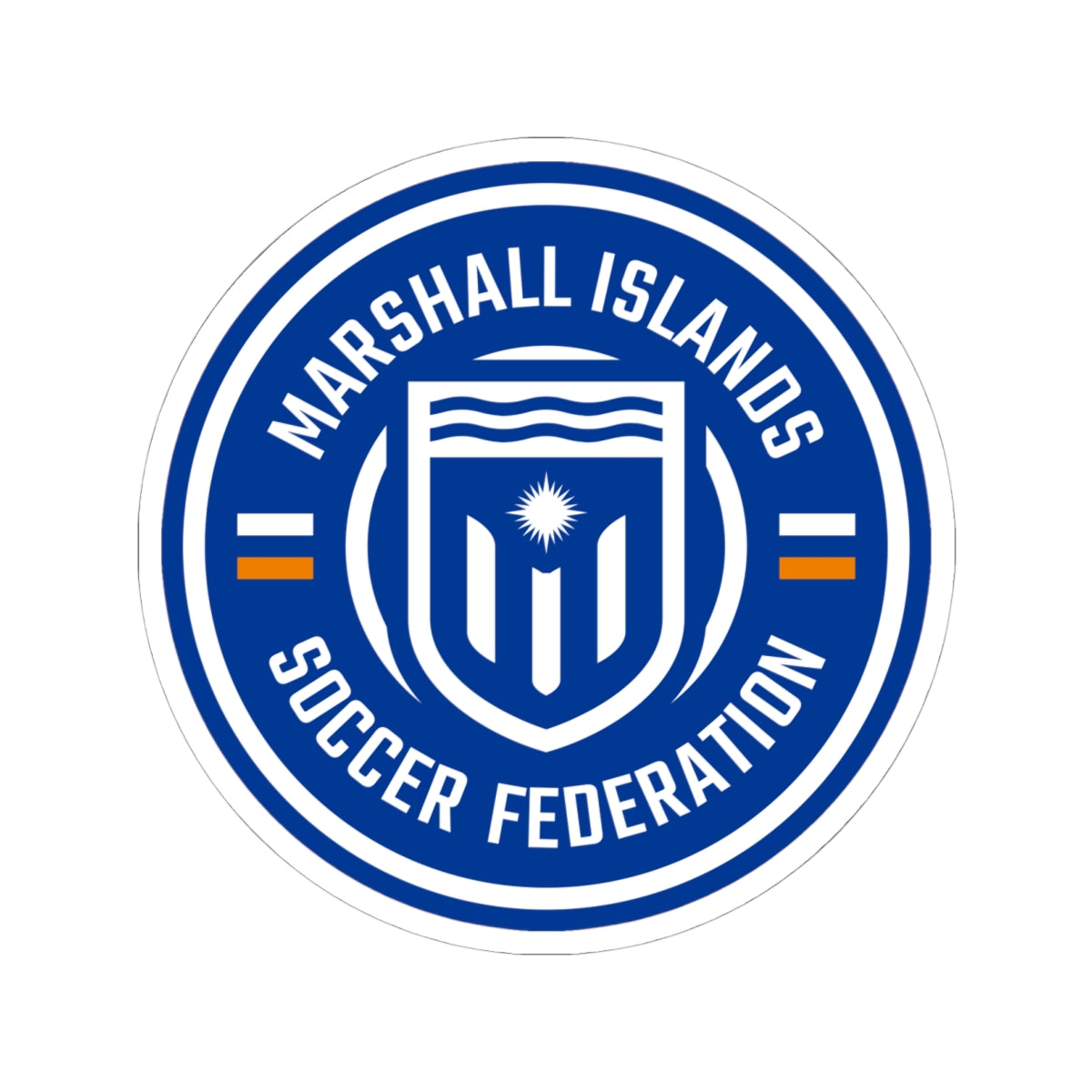 Marshall Islands Soccer Federation Sticker — Round Kiss-Cut Decal
