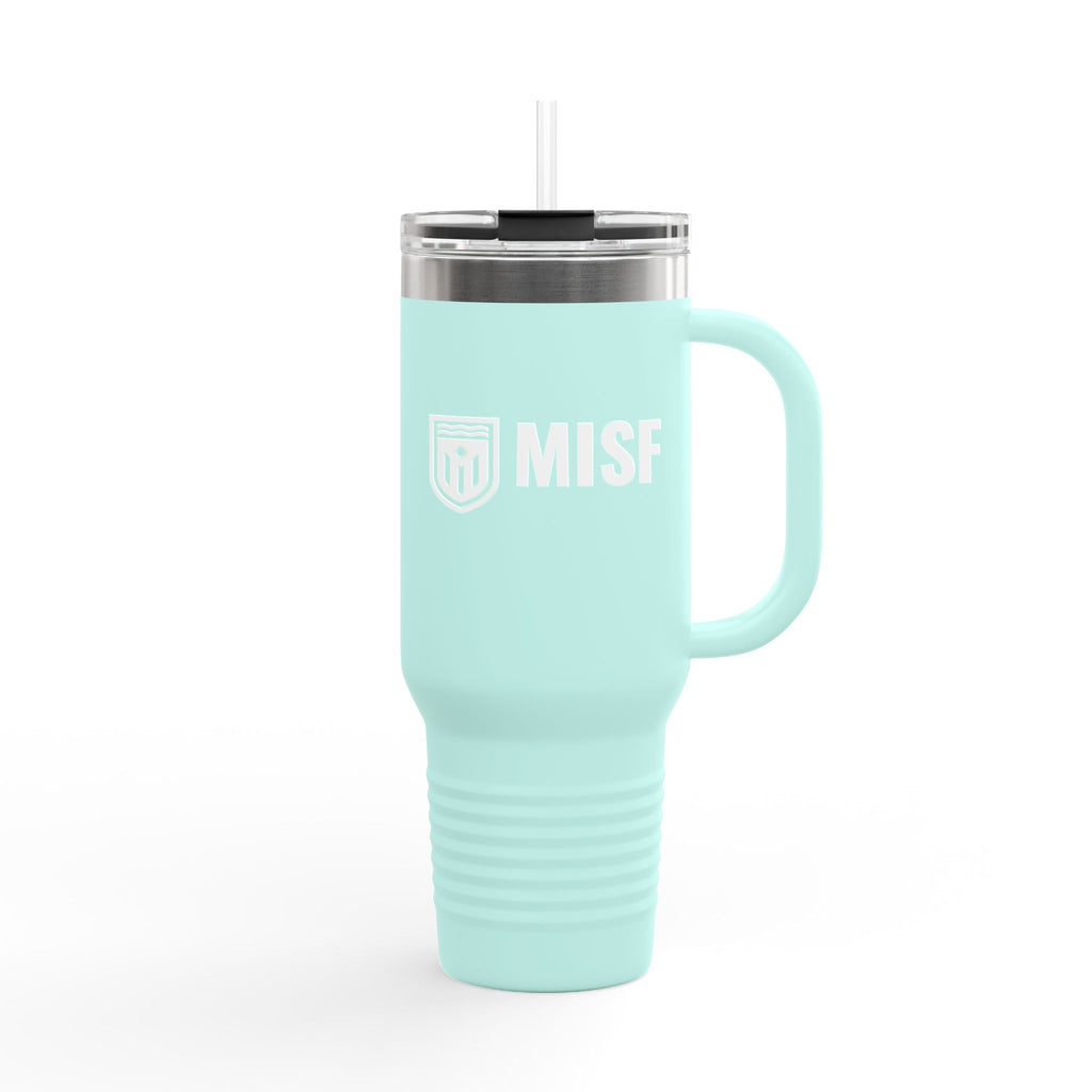 MISF 40oz Insulated Travel Mug — Large Stainless Steel Tumbler with Straw & Handle