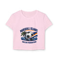 Marshall Islands Soccer Federation Women’s Baby Tee — Tropical Soccer Graphic Crop Top
