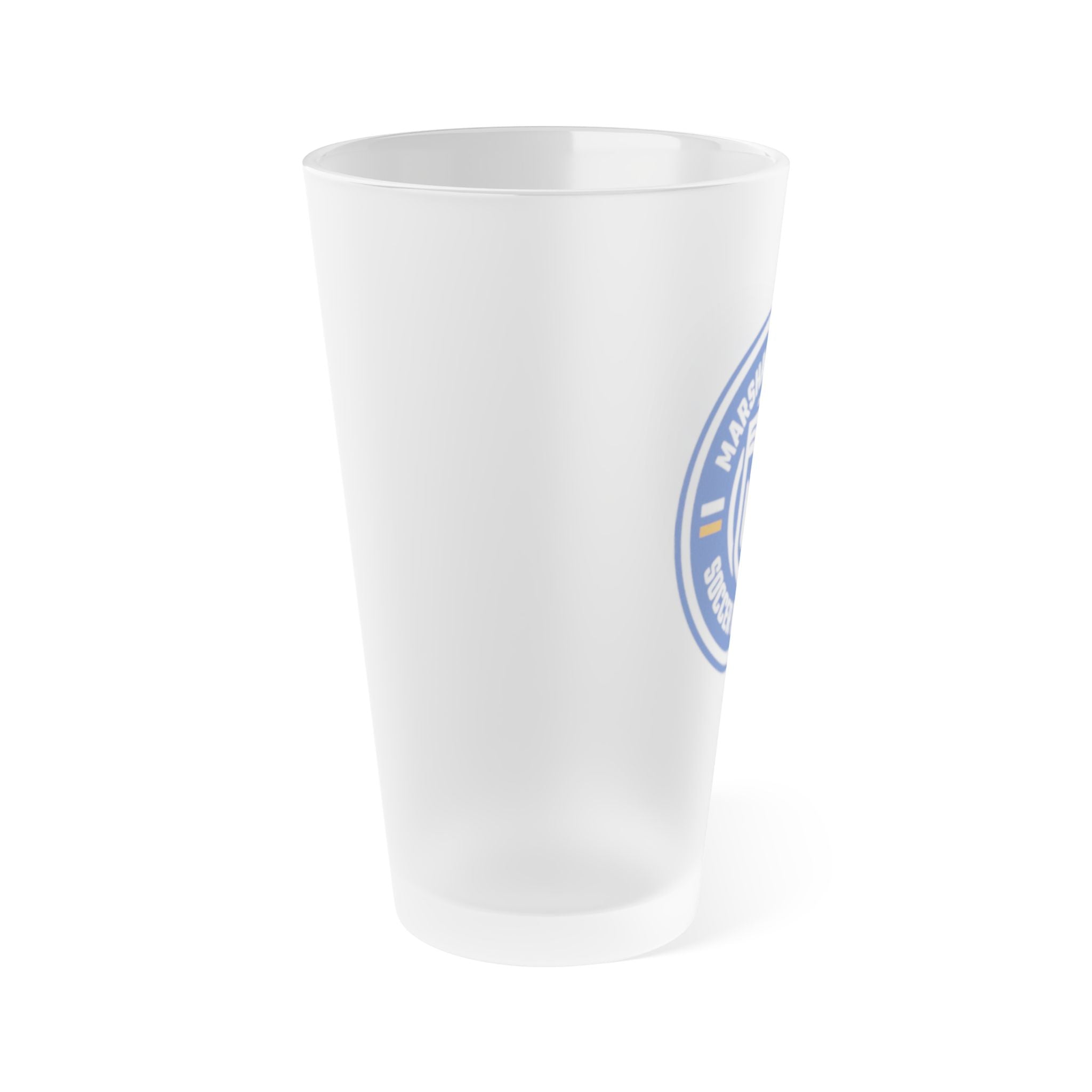 Frosted 16oz Pint Glass with MISF Blue Crest Logo