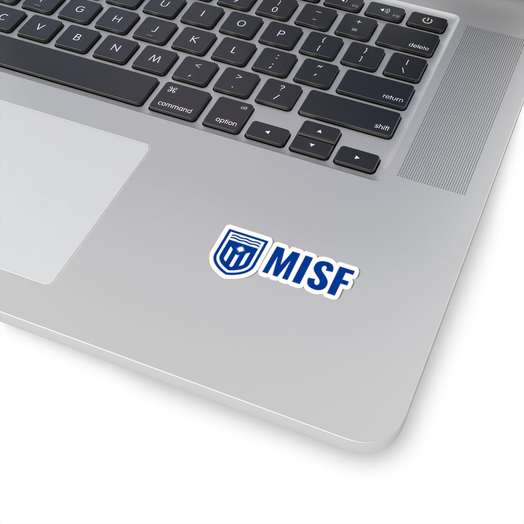 MISF Logo Sticker — Blue Shield Laptop Decal (Kiss-Cut)