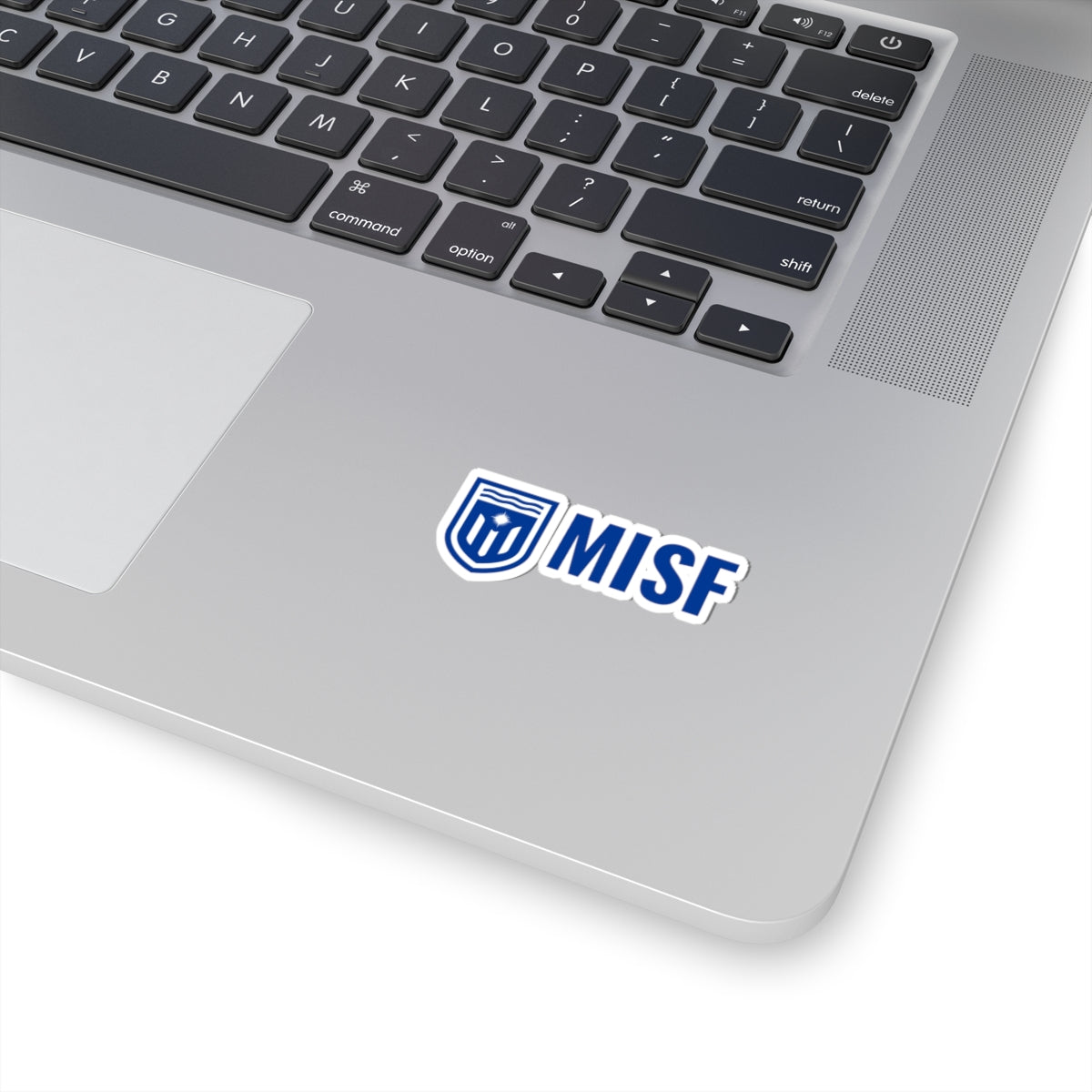 MISF Logo Sticker — Blue Shield Laptop Decal (Kiss-Cut)