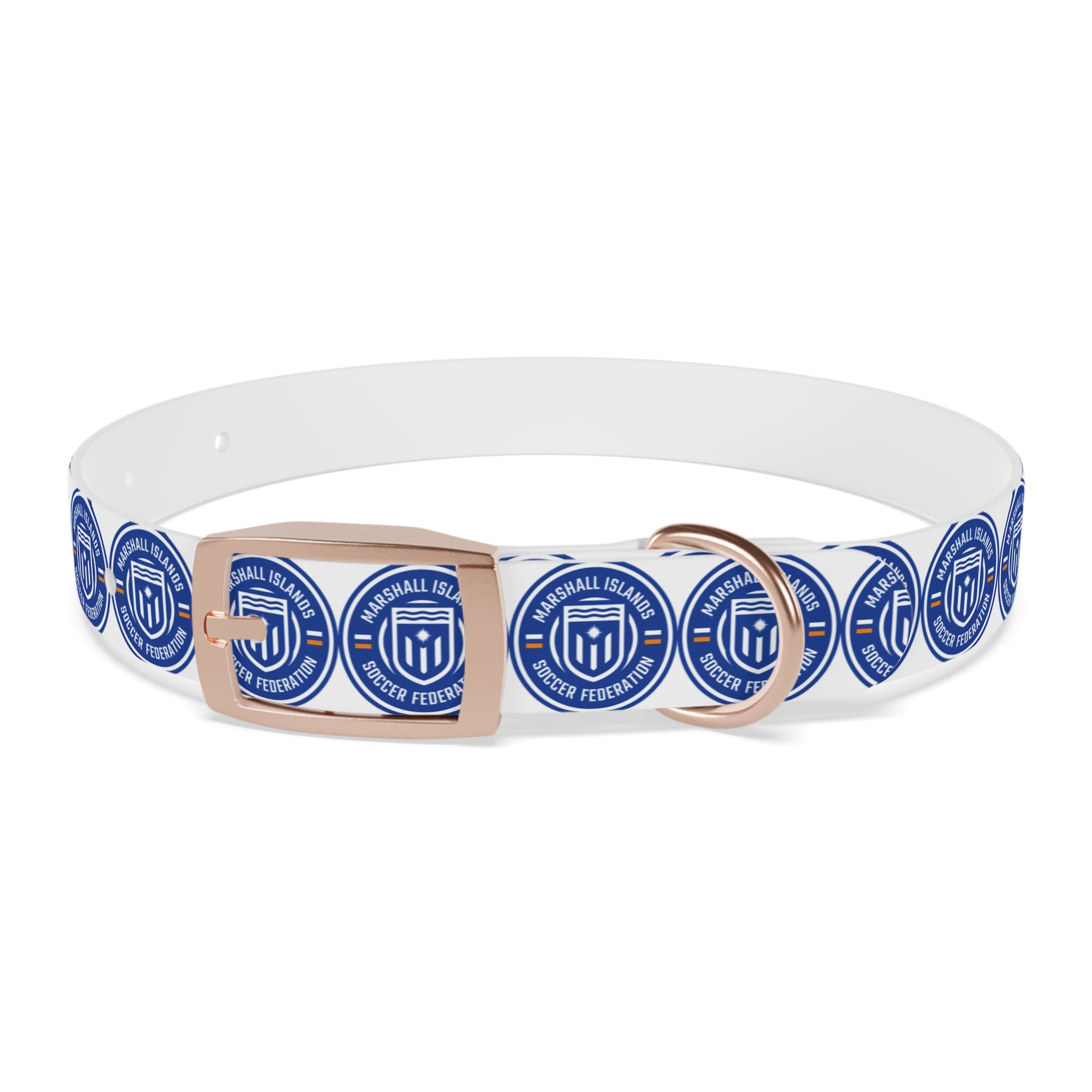 Marshall Islands Soccer Federation Dog Collar — Blue Emblem Pet Collar