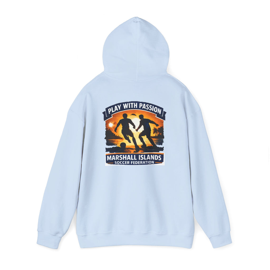 Marshall Islands Soccer Hoodie — "Play with Passion" Federation Logo