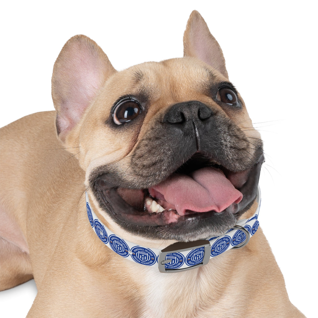 Marshall Islands Soccer Federation Dog Collar — Blue Emblem Pet Collar