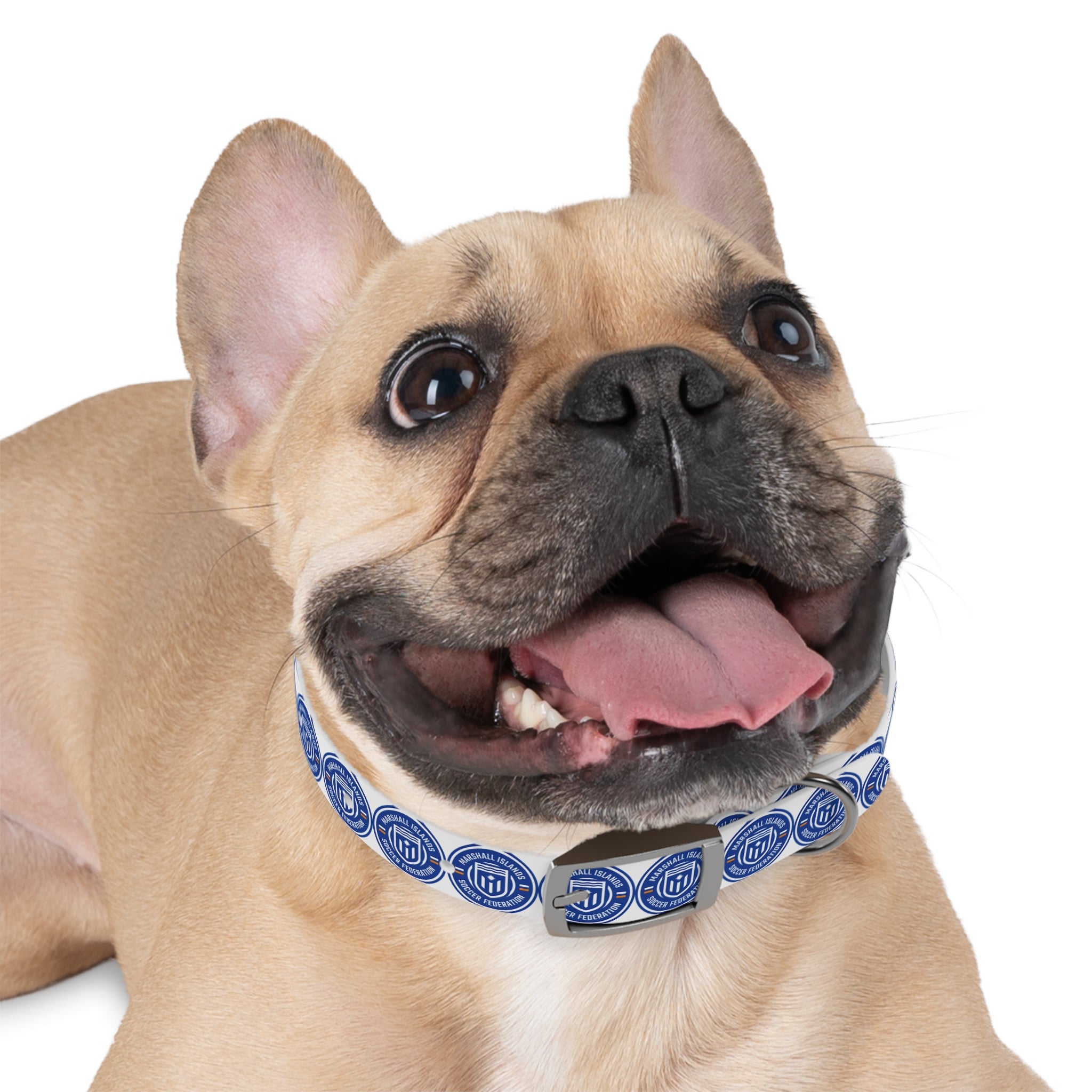 Marshall Islands Soccer Federation Dog Collar — Blue Emblem Pet Collar