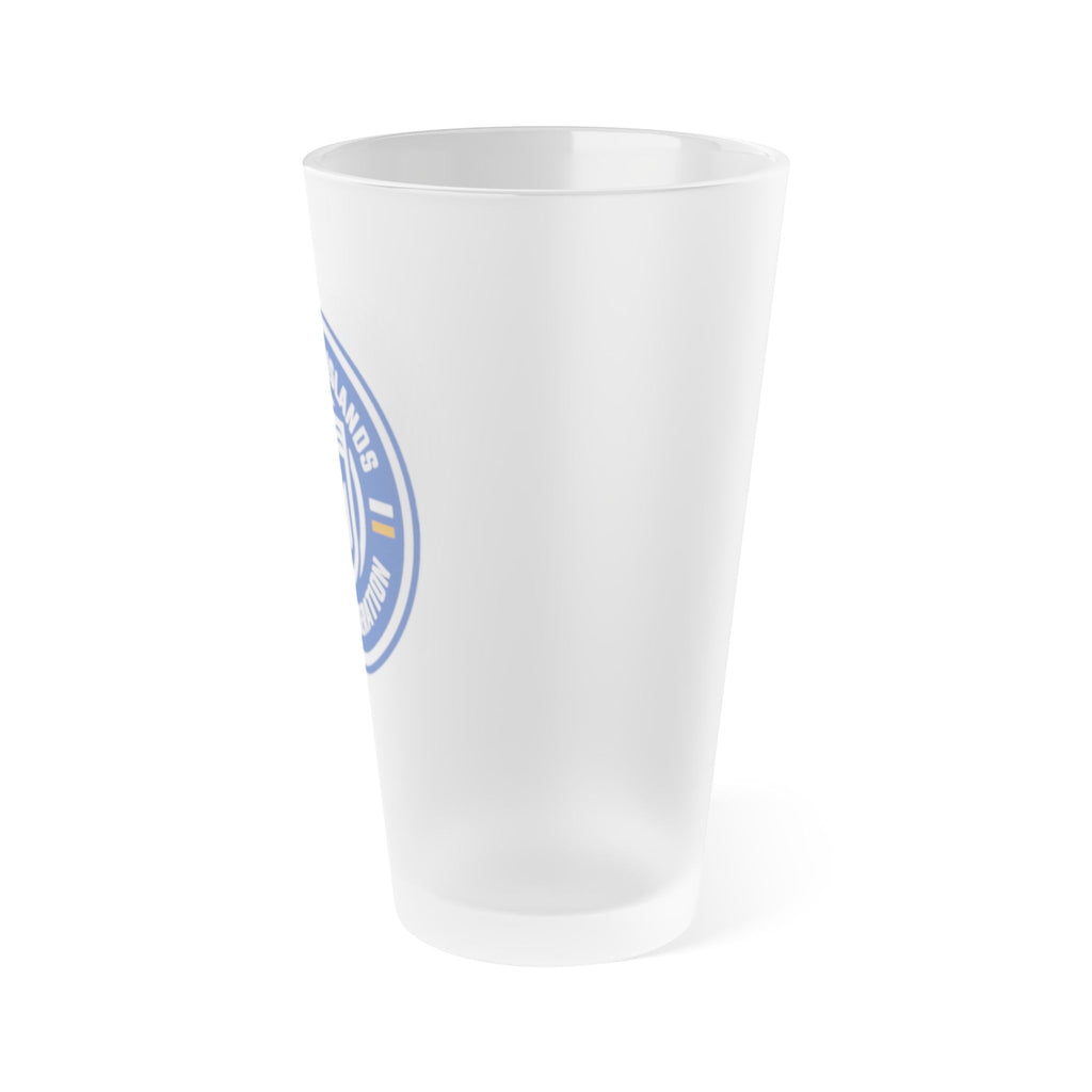 Frosted 16oz Pint Glass with MISF Blue Crest Logo