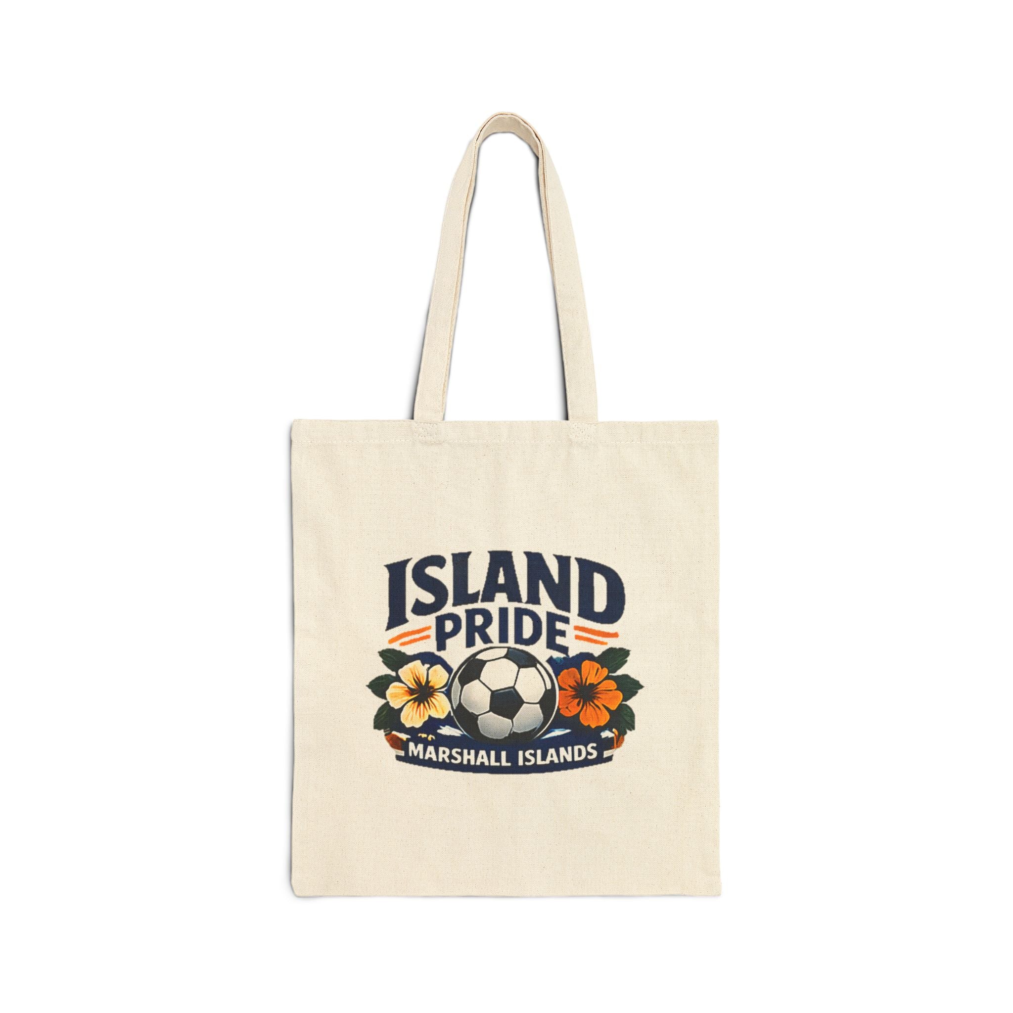 Island Pride Tote Bag – Marshall Islands Soccer Floral Canvas Tote