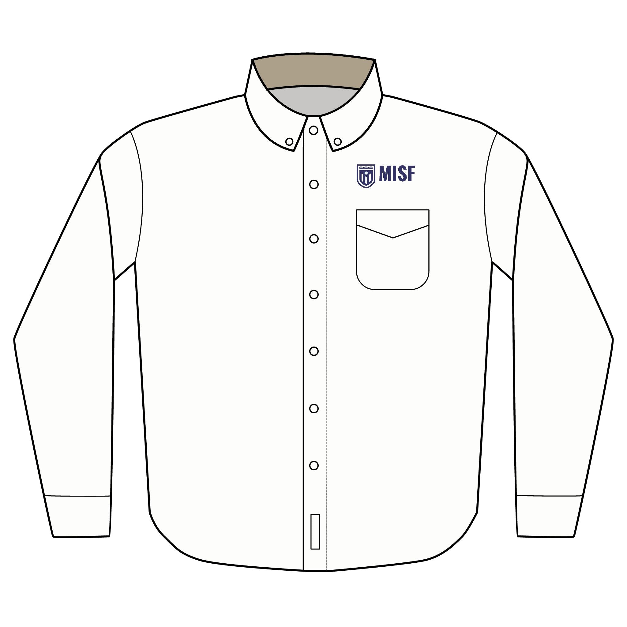 MISF Embroidered Long Sleeve Dress Shirt — Classic Work & Uniform Shirt