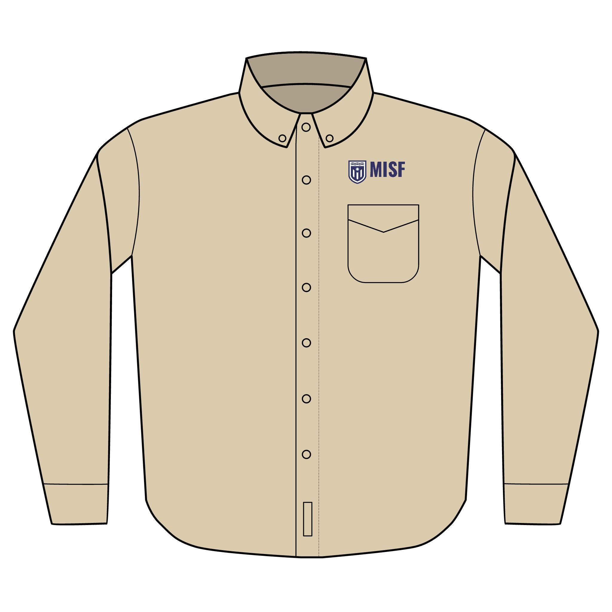 MISF Embroidered Long Sleeve Dress Shirt — Classic Work & Uniform Shirt