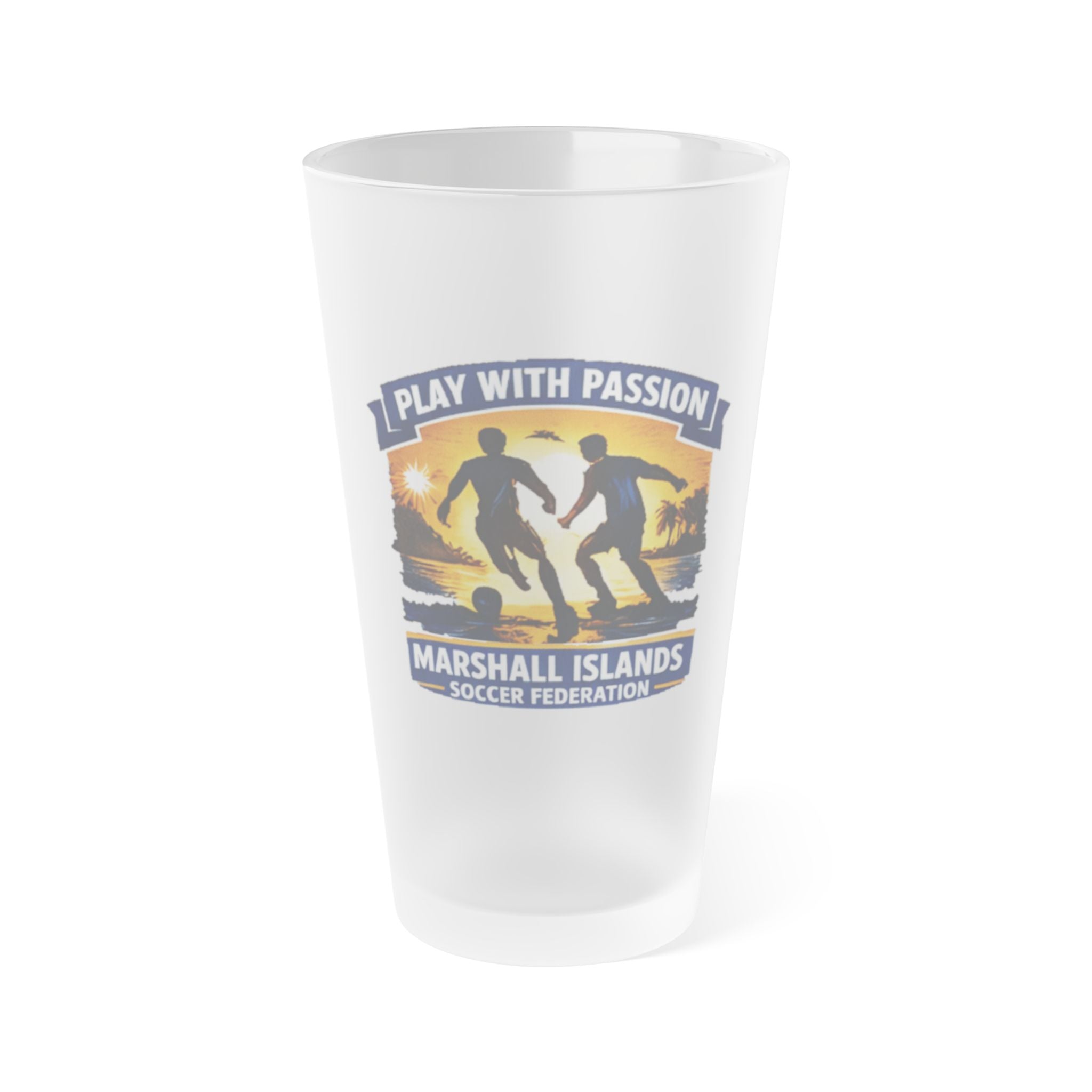Frosted Pint Glass 16oz – MISF Play with Pride Logo Beer Pint, Frosted Ale Glass