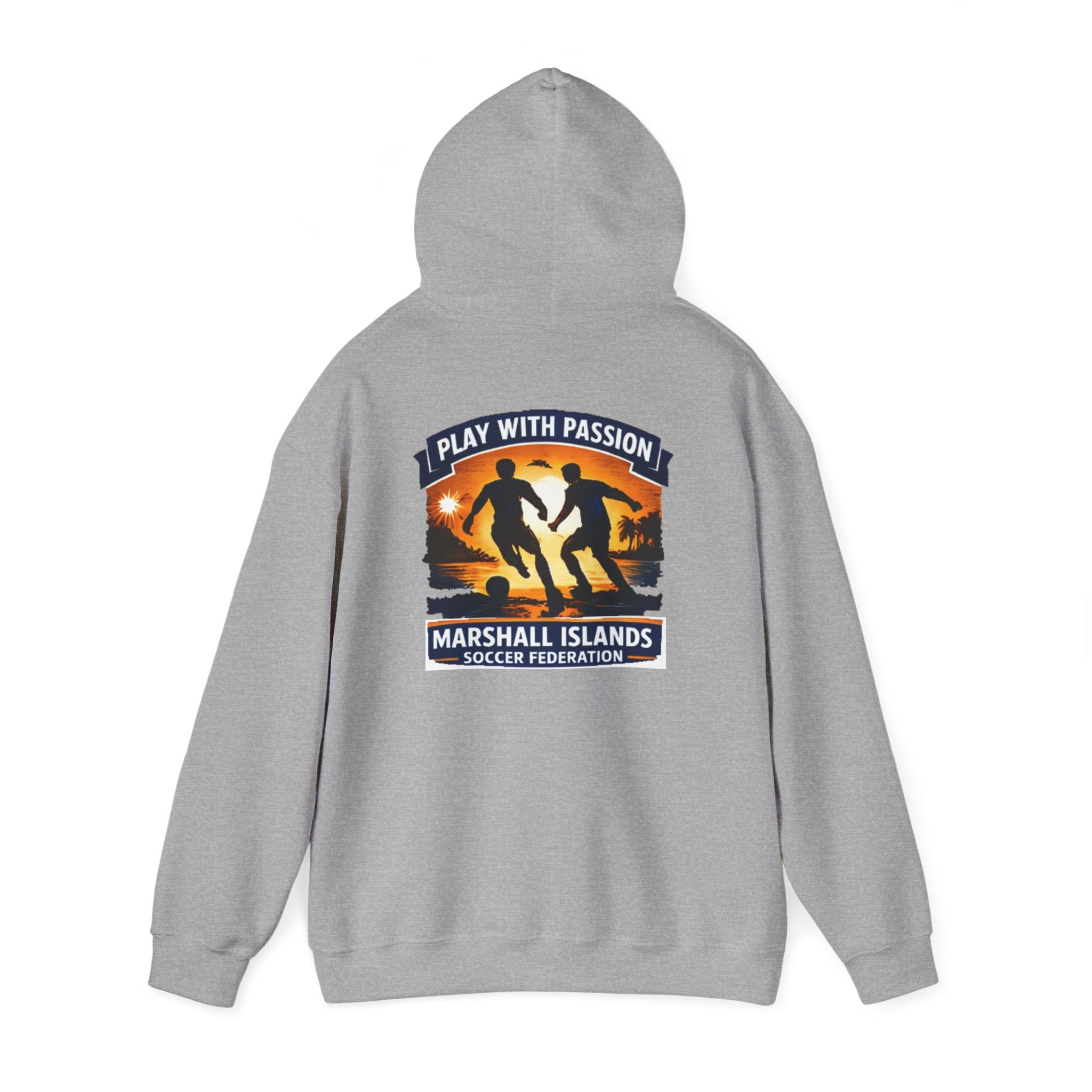 Marshall Islands Soccer Hoodie — "Play with Passion" Federation Logo