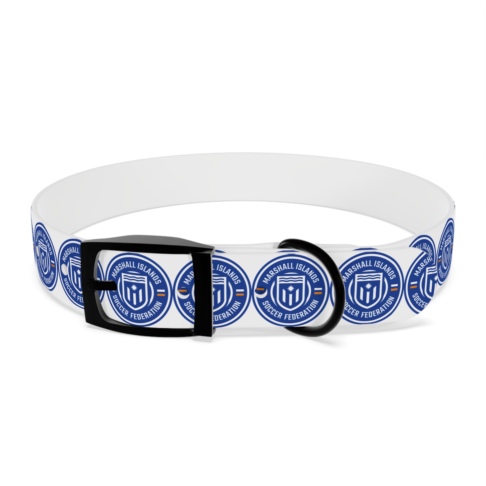 Marshall Islands Soccer Federation Dog Collar — Blue Emblem Pet Collar