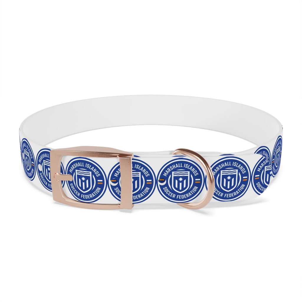 Marshall Islands Soccer Federation Dog Collar — Blue Emblem Pet Collar