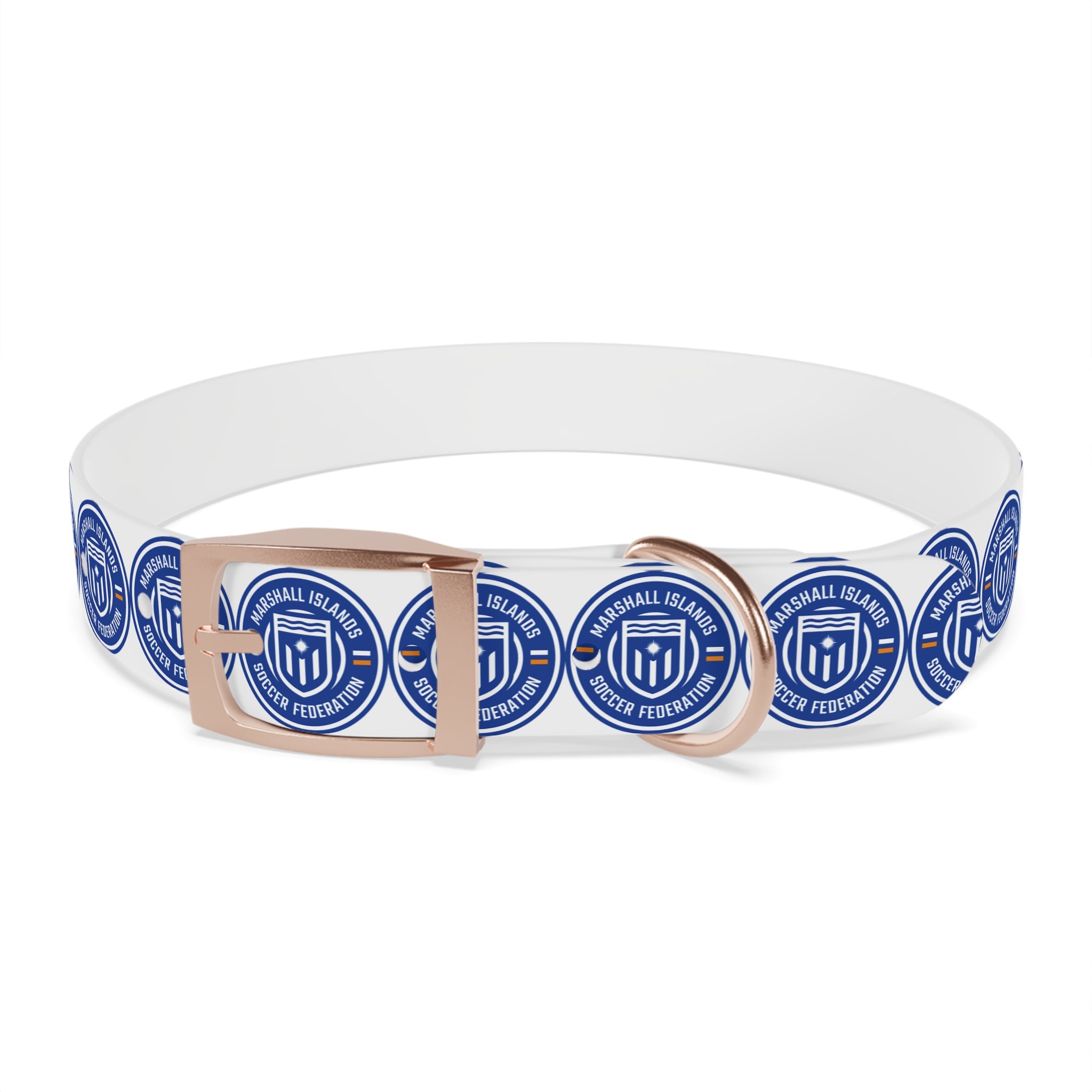 Marshall Islands Soccer Federation Dog Collar — Blue Emblem Pet Collar