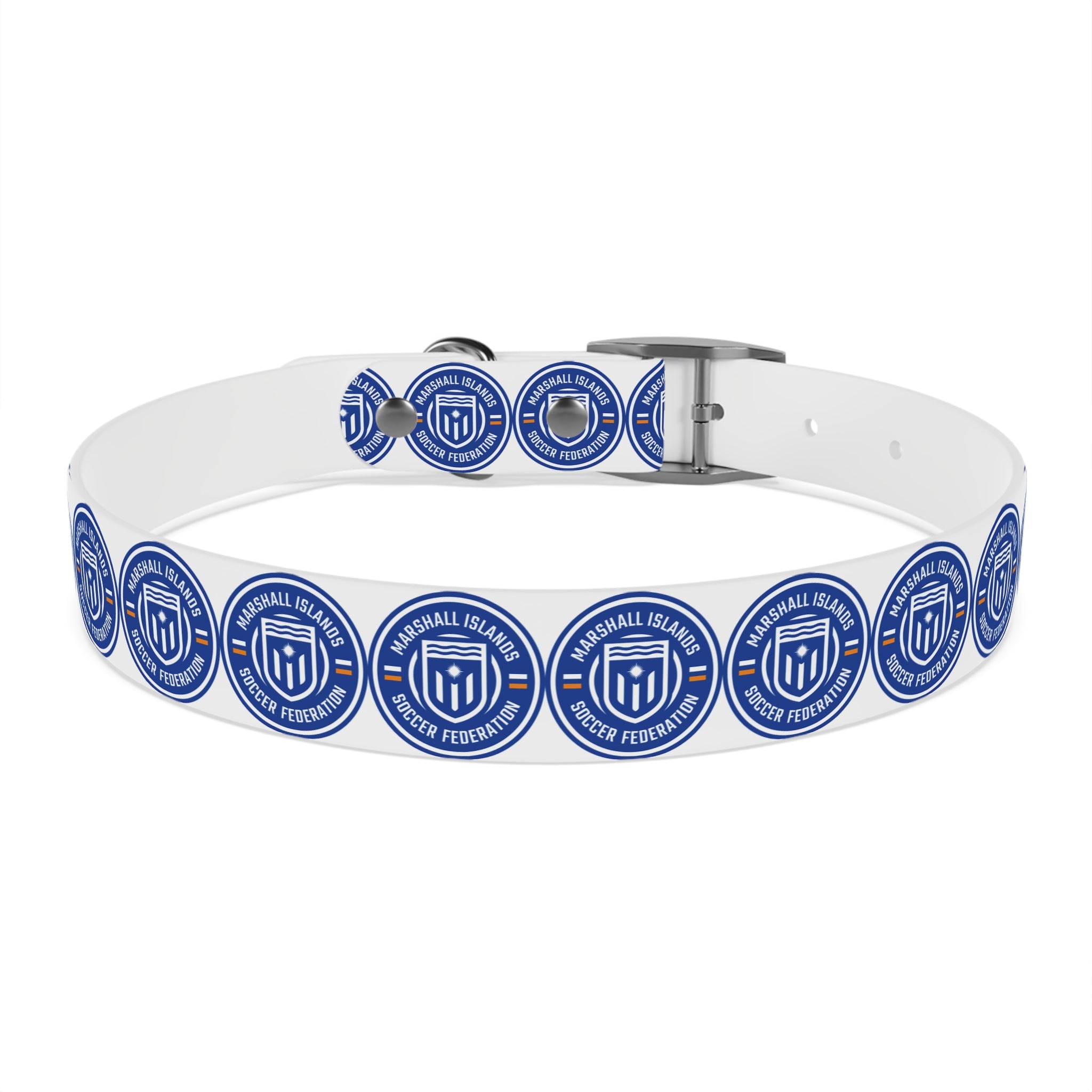 Marshall Islands Soccer Federation Dog Collar — Blue Emblem Pet Collar