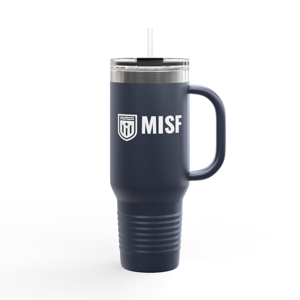 MISF 40oz Insulated Travel Mug — Large Stainless Steel Tumbler with Straw & Handle