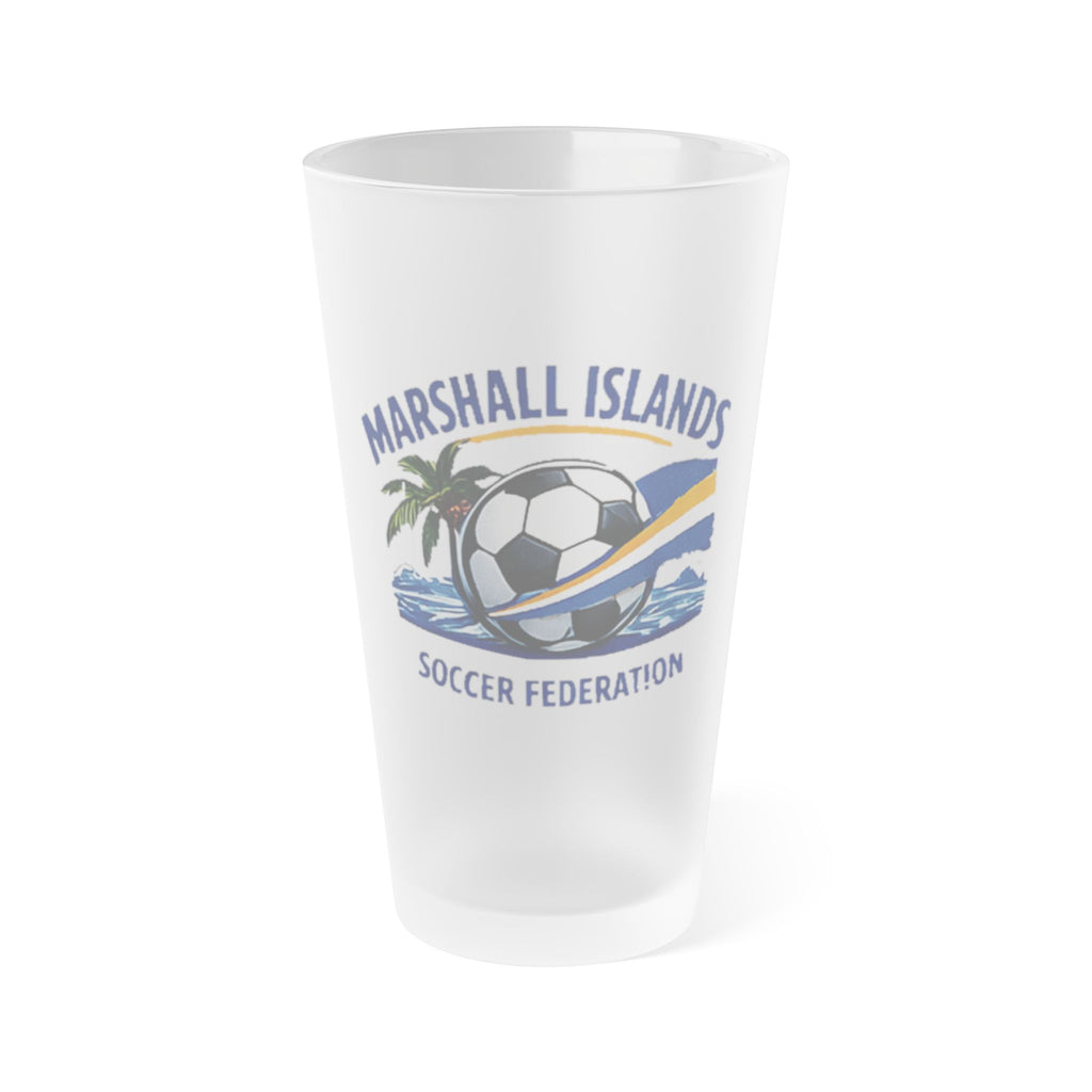 Frosted 16oz Pint Glass — MISF Vintage Soccer Crest Beer Cup