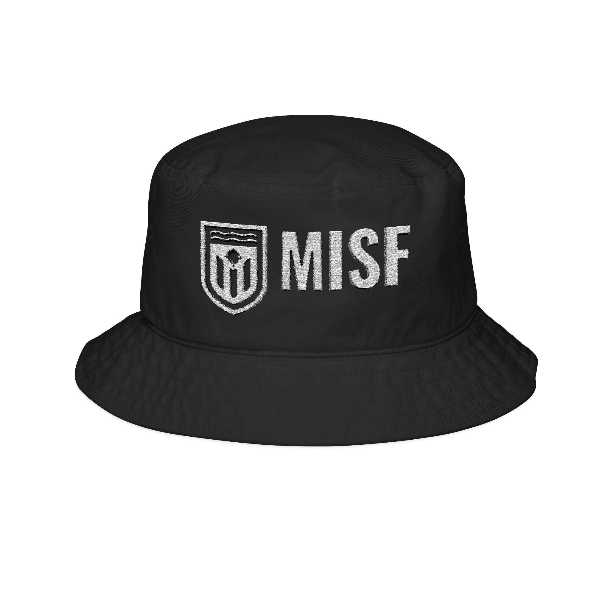MISF Embroidered Bucket Hat – Shield Logo Casual Streetwear
