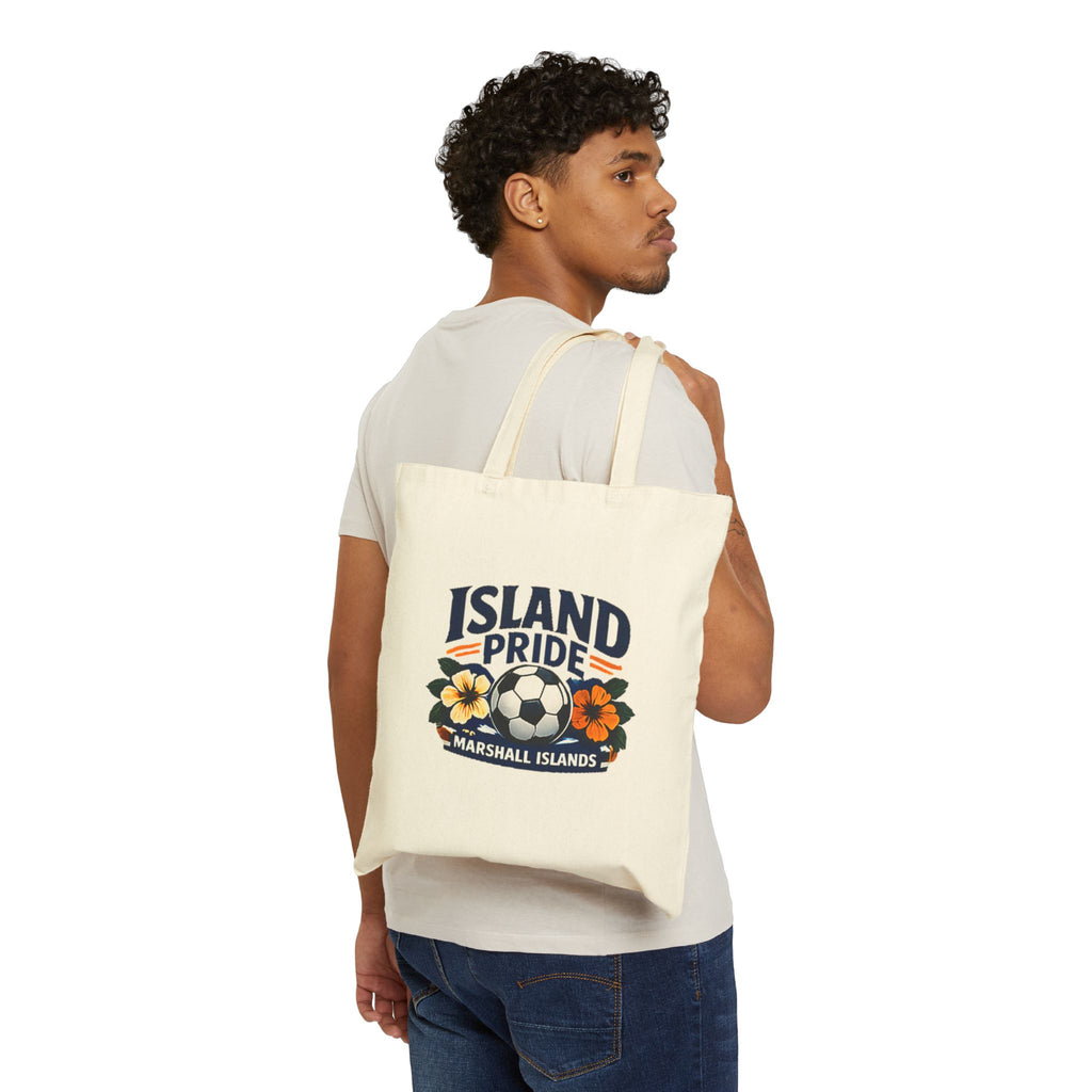 Island Pride Tote Bag – Marshall Islands Soccer Floral Canvas Tote