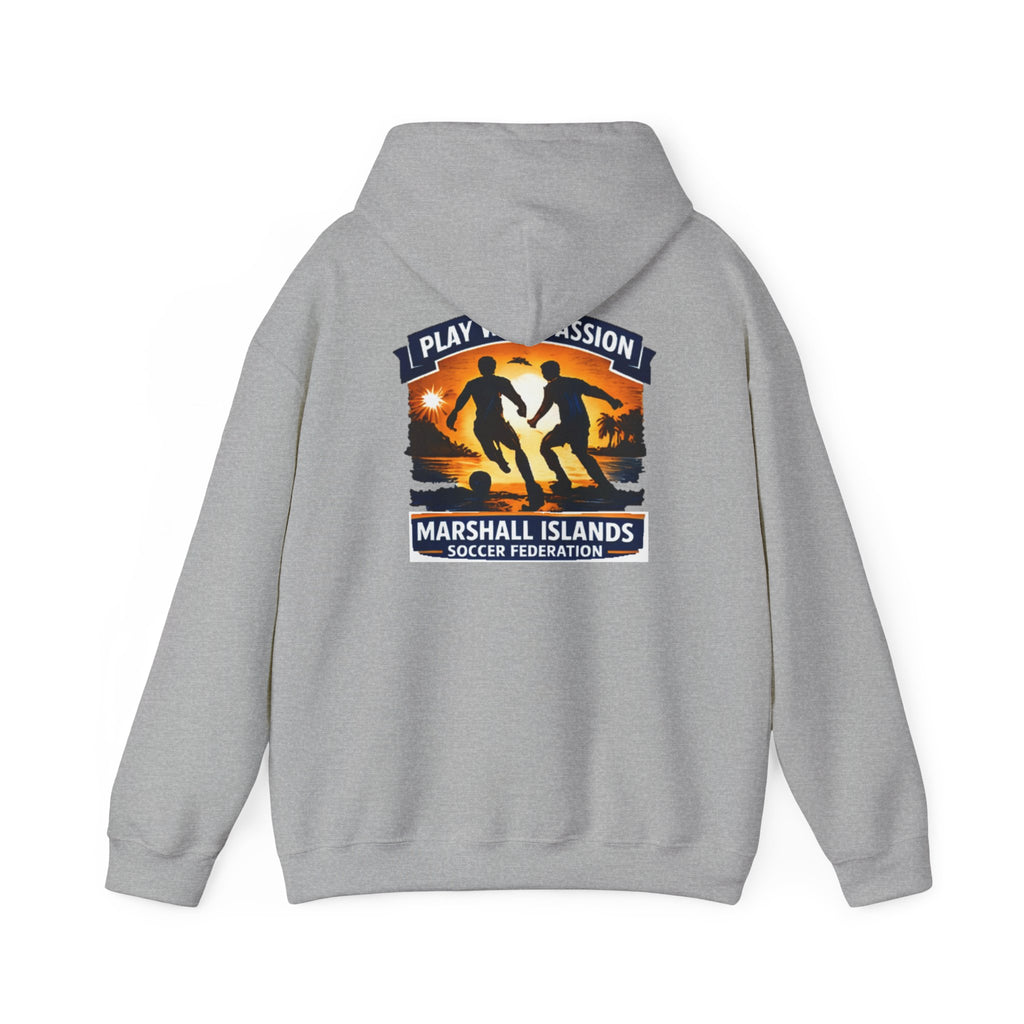 Marshall Islands Soccer Hoodie — "Play with Passion" Federation Logo