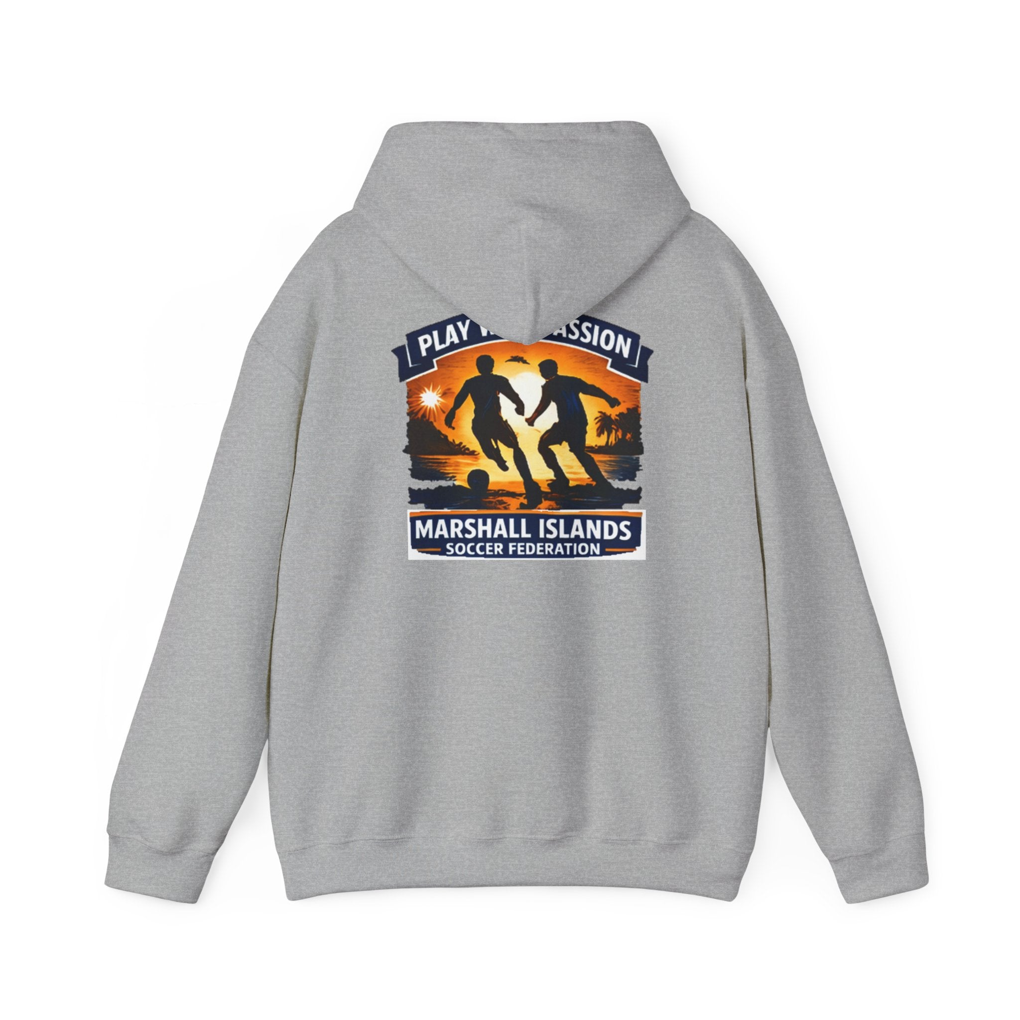 Marshall Islands Soccer Hoodie — "Play with Passion" Federation Logo