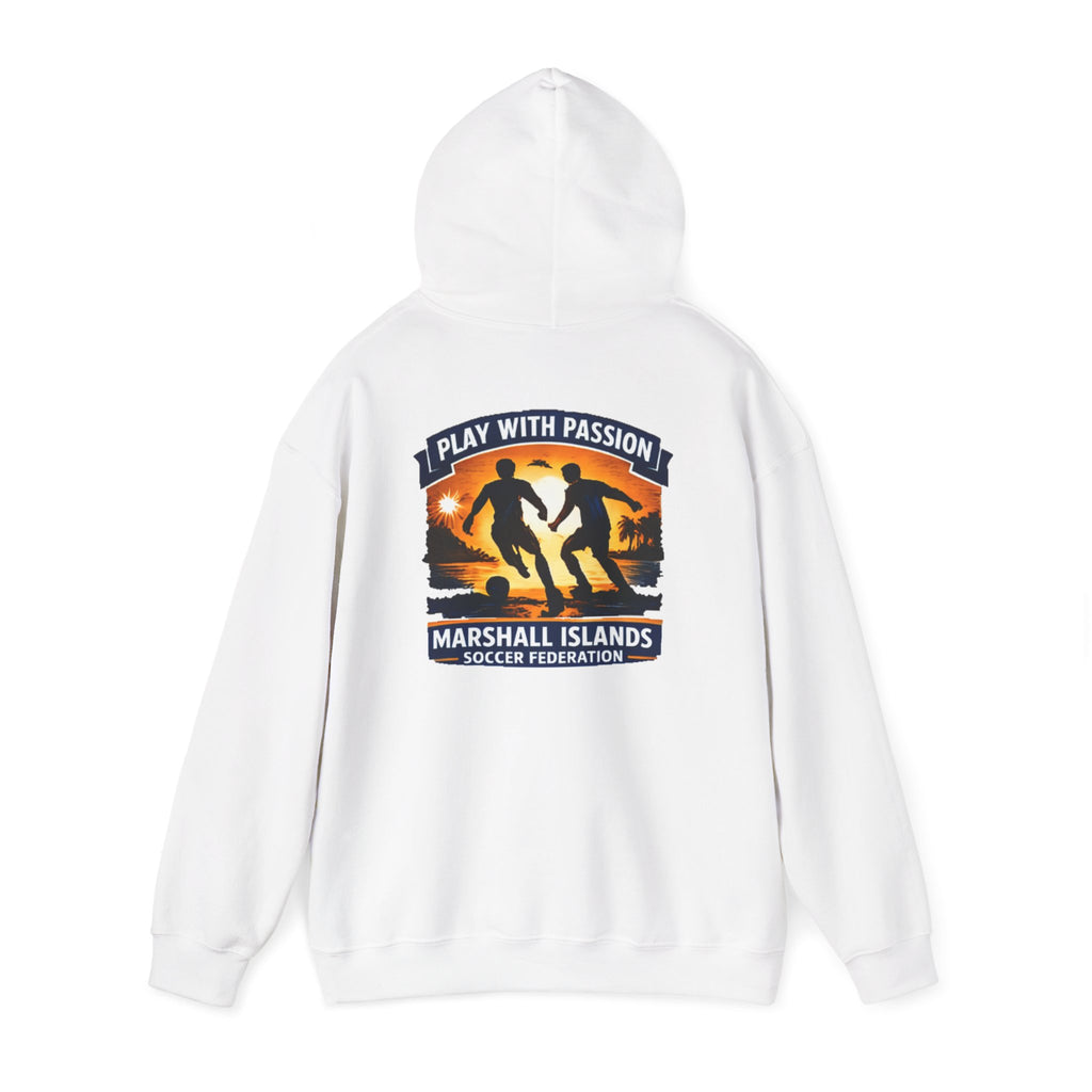 Marshall Islands Soccer Hoodie — "Play with Passion" Federation Logo