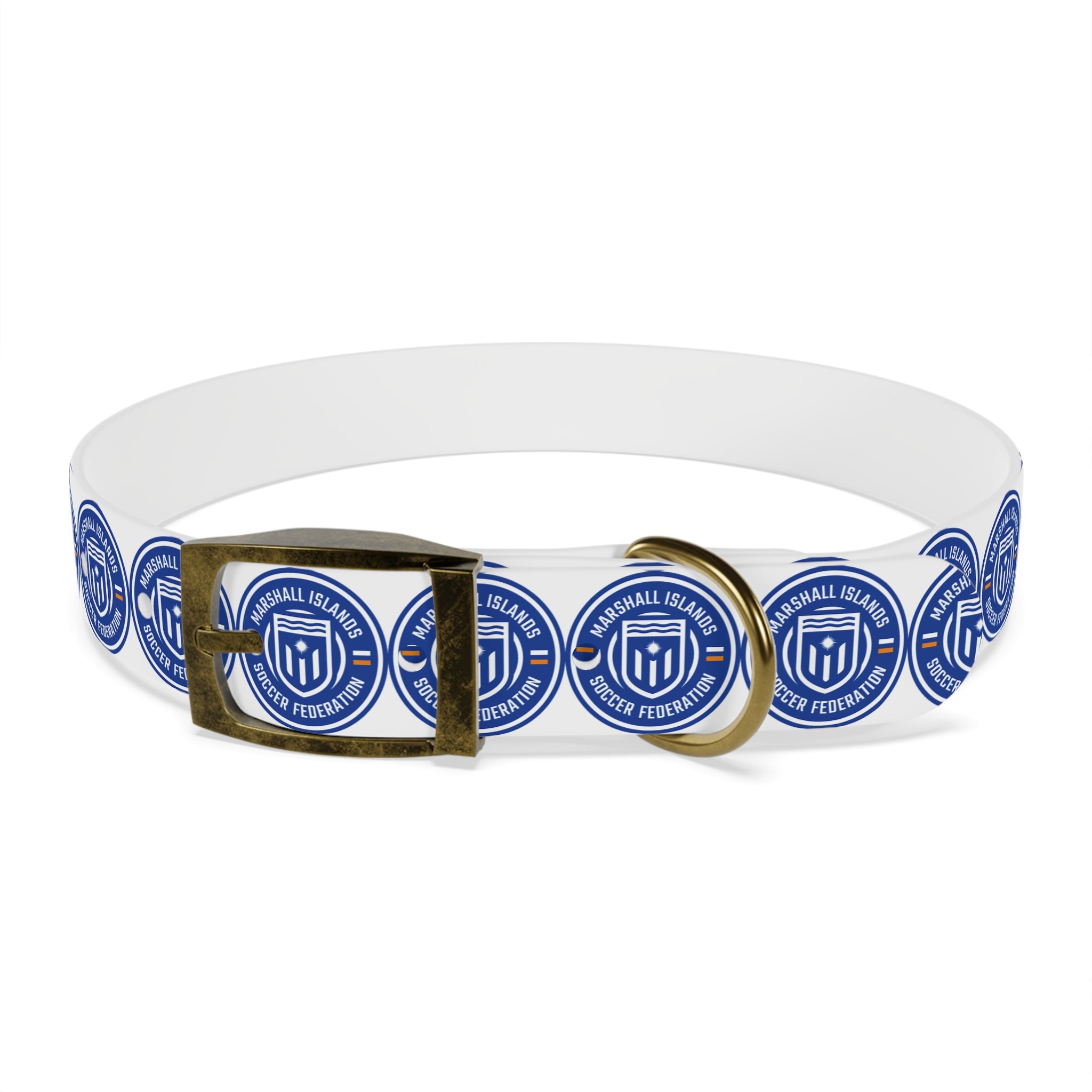Marshall Islands Soccer Federation Dog Collar — Blue Emblem Pet Collar