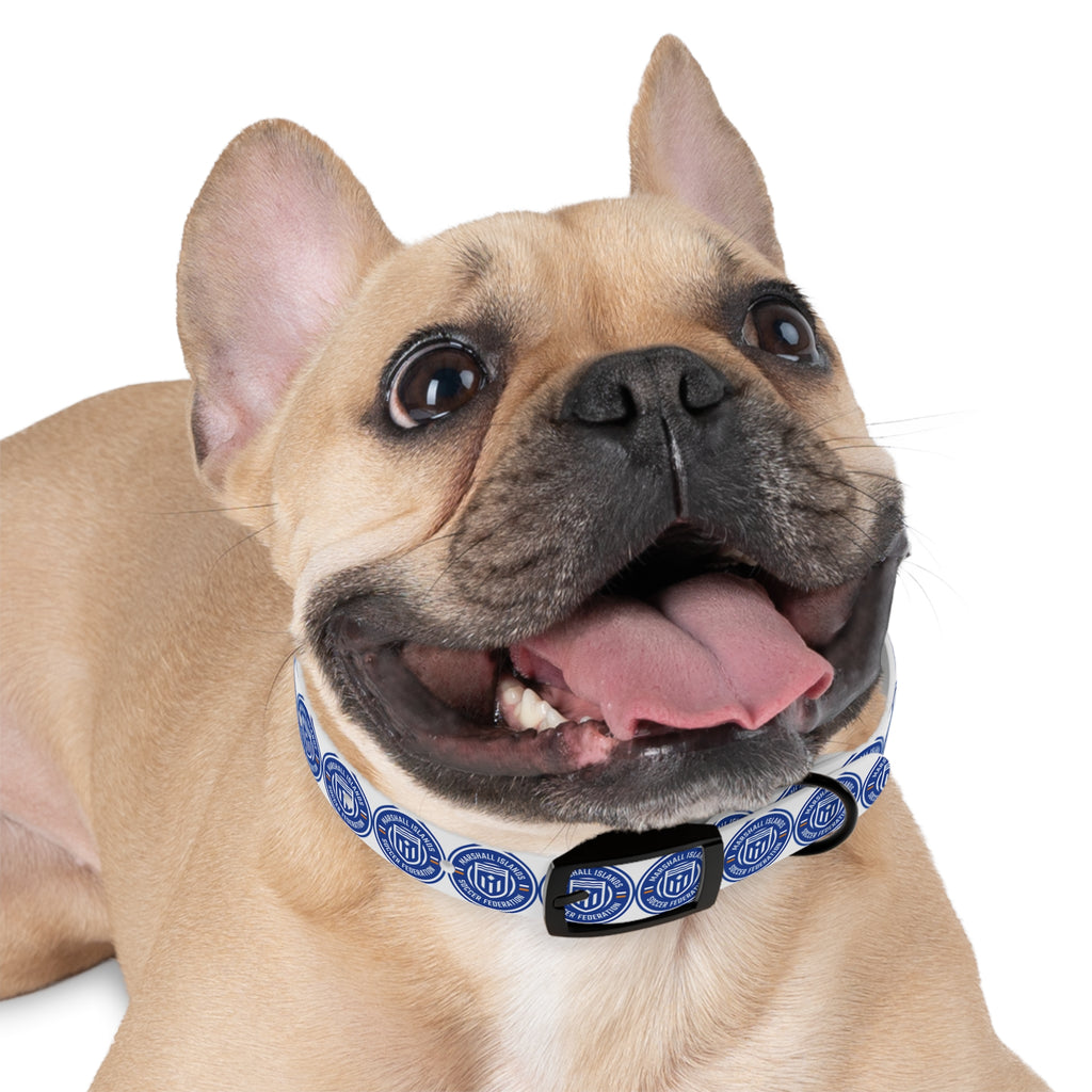 Marshall Islands Soccer Federation Dog Collar — Blue Emblem Pet Collar