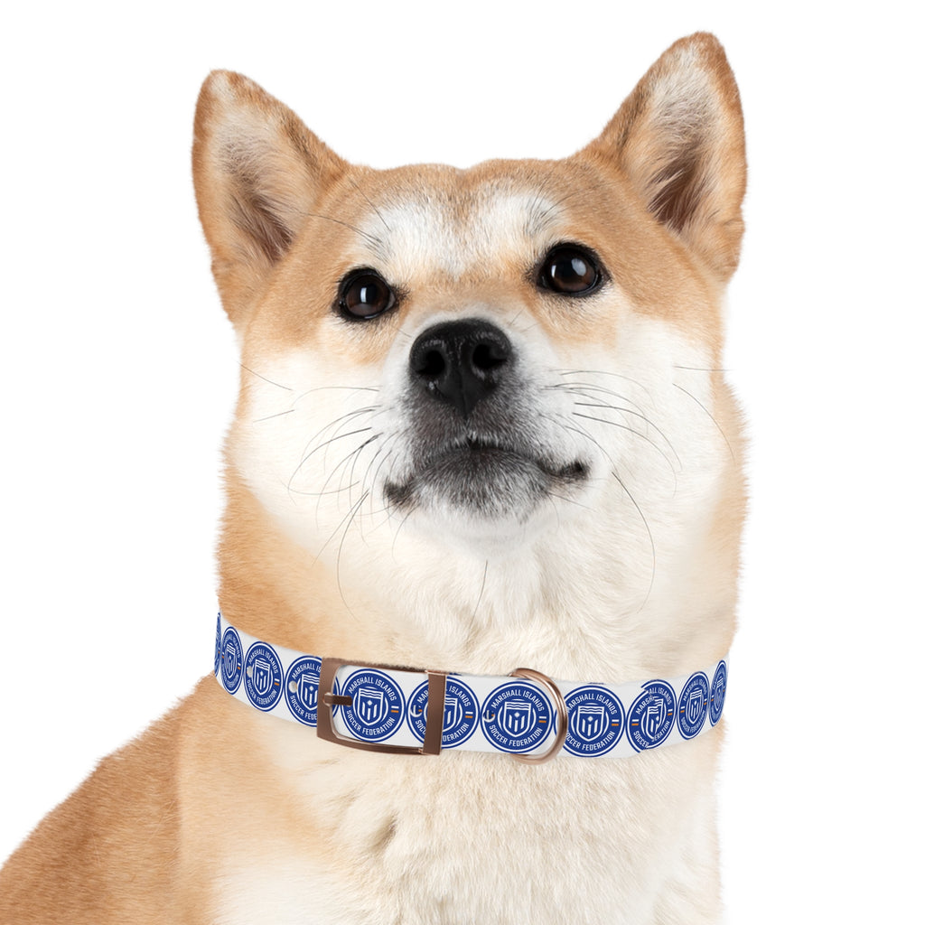 Marshall Islands Soccer Federation Dog Collar — Blue Emblem Pet Collar