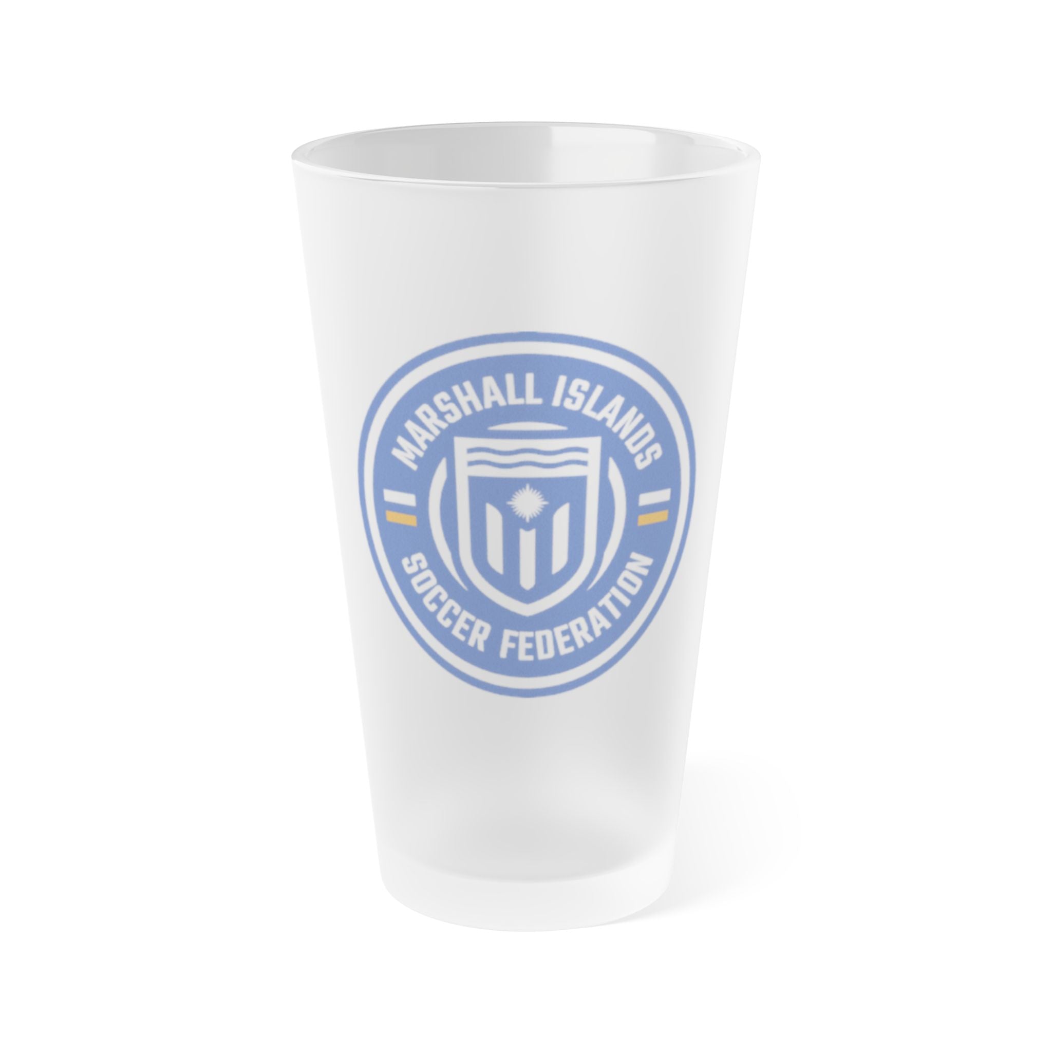 Frosted 16oz Pint Glass with MISF Blue Crest Logo